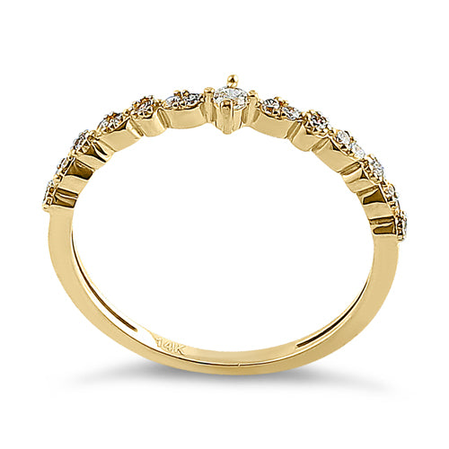 14K Solid Yellow Gold Round CZ Ring - Elegant & Durable Cubic Zirconia Jewelry for Women, Perfect for Engagement, Wedding, Anniversary & Everyday Wear