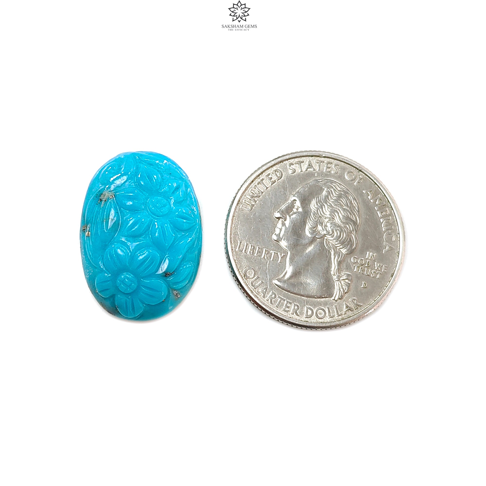 Natural Blue Turquoise Gemstone Cabochon - 19.20cts Hand Carved Oval Shape (22x16mm) for Jewelry Making, December Birthstone - Perfect for Rings, Pendants & Necklaces