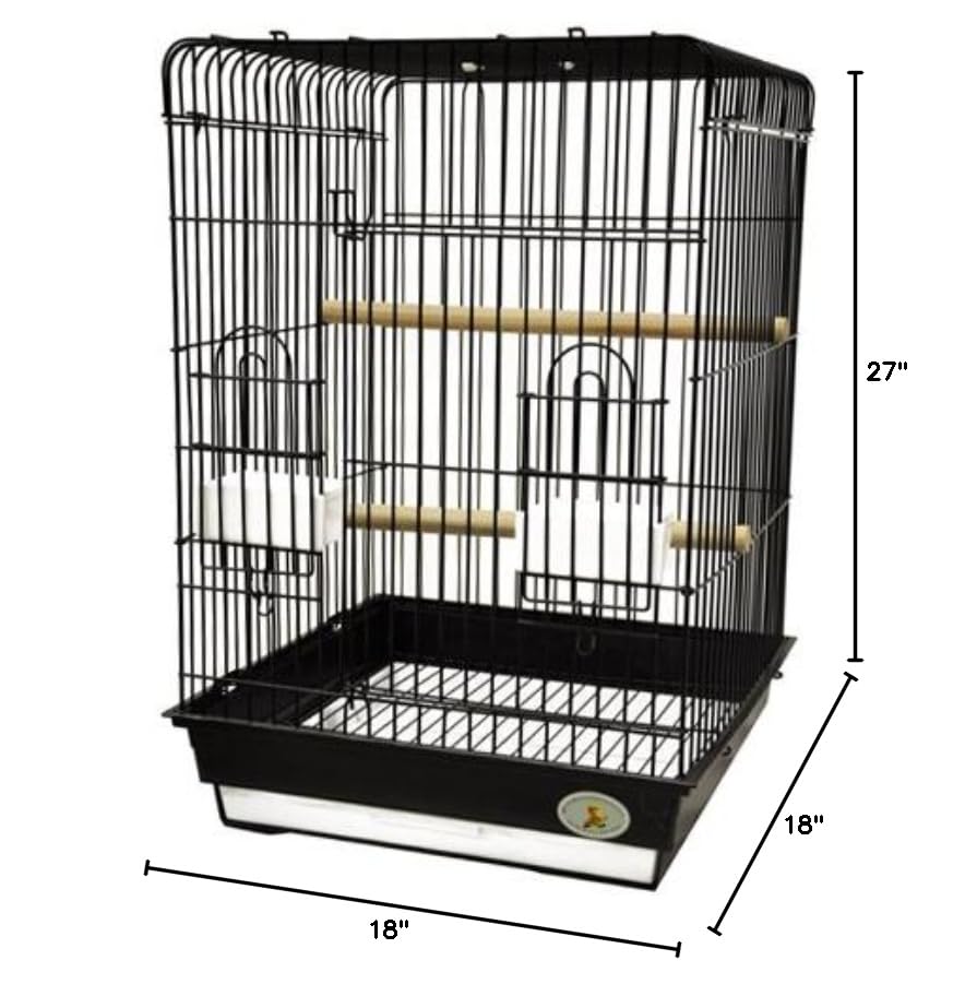 King's Cages ES 1818 PM Travel Bird Cage for Cockatiels & Small Conures - Portable White Bird Cage with Perches | Perfect for Home, Travel & Vet Visits