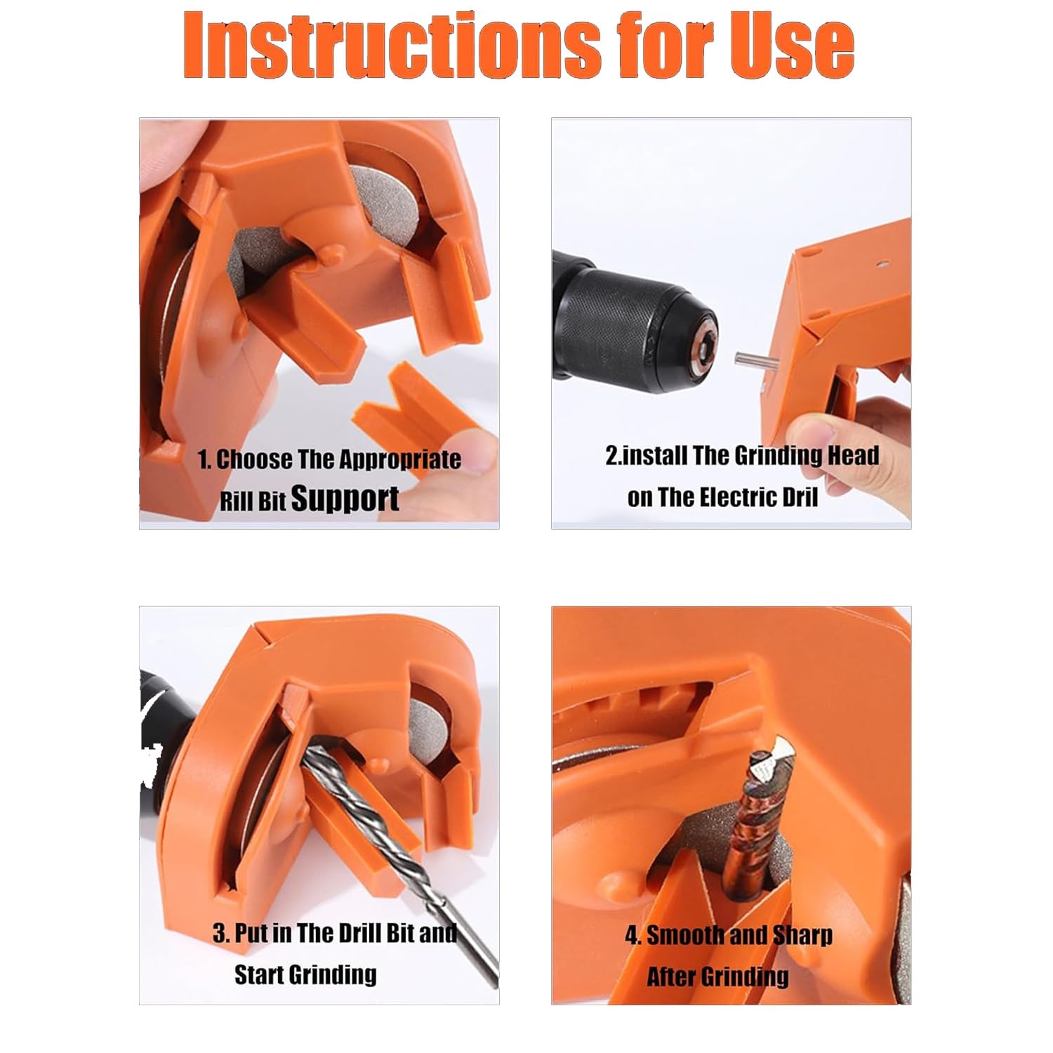 **Multipurpose Drill Bit Sharpener with 2 Grinding Wheels - High-Speed Steel, Masonry, Carbide, Cobalt & Tin-Coated Bits Sharpener - Also Works for Kitchen Knives & Scissors (2-Piece Set) - Perfect for DIY, Woodworking & Home Repairs**
