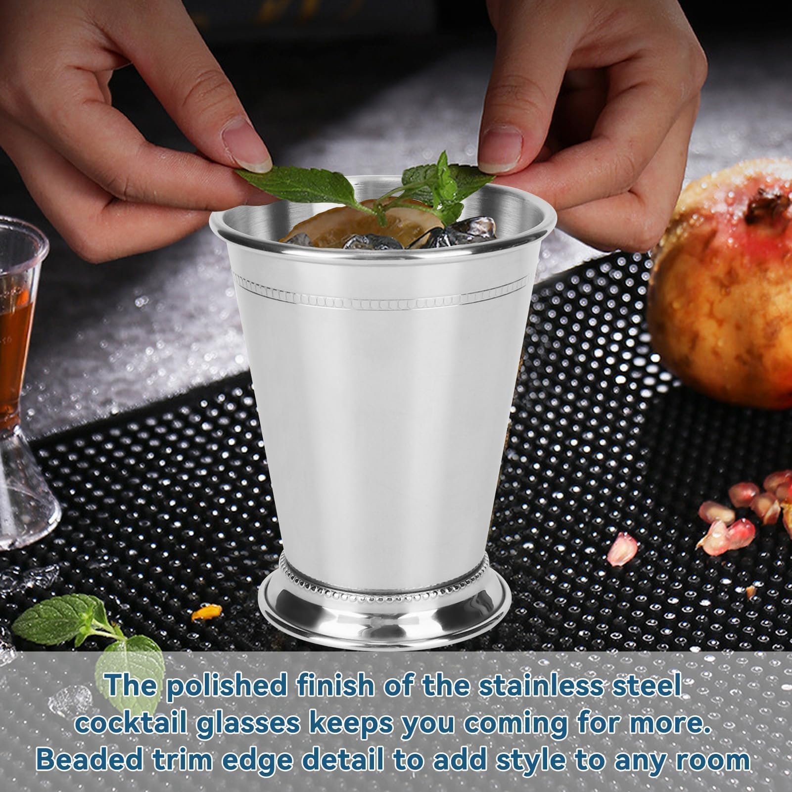 3-Piece Stainless Steel Cocktail Cups Set - 13.5oz/400ml Mint Julep Cups for Mixed Drinks, Iced Beer & Bar Accessories - Perfect for Home Bars, Parties & Outdoor Gatherings