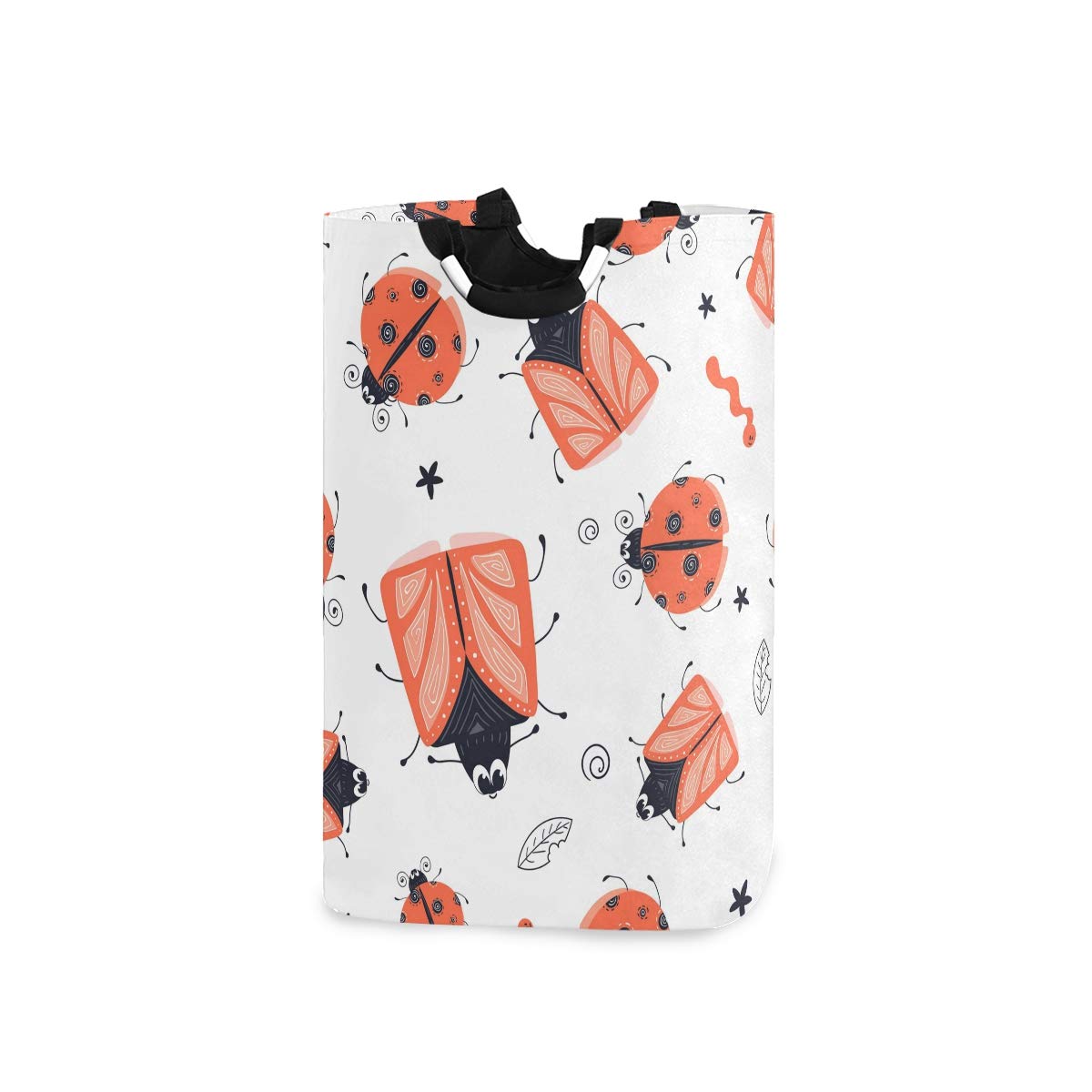 RunningBear Collapsible Laundry Basket with Cartoon Bugs Design - Large Capacity Washing Clothes Hamper for Bathroom, Apartment & Dorm | Portable Laundry Tote for Travel & Camping