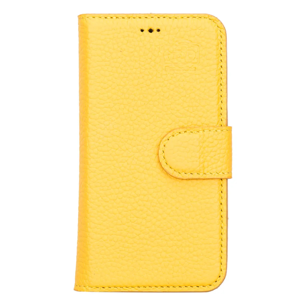 Premium Yellow Leather Wallet Case for iPhone 13 Mini - Slim Protective Cover with Card Slots | Perfect for Everyday Use, Travel & Business