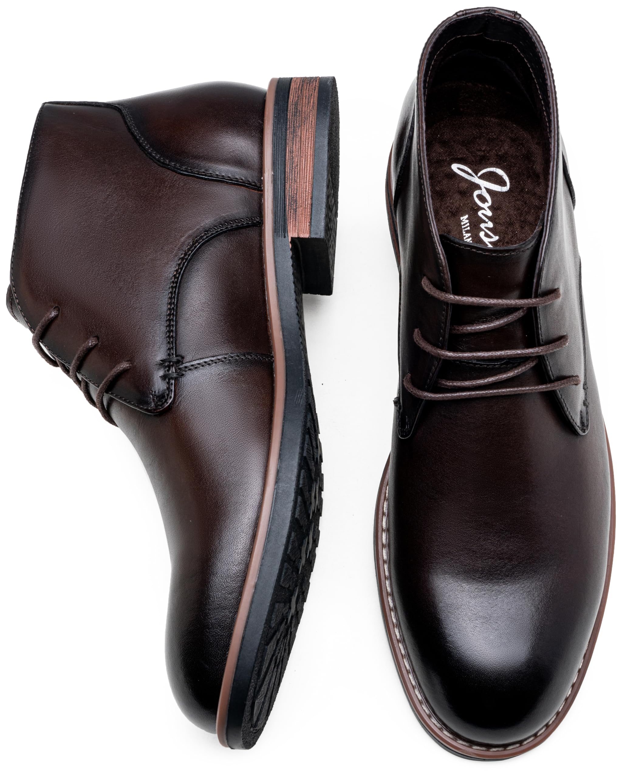 Premium Jousen Men's Chukka Boots - Genuine Leather Ankle Boots for Casual & Business Wear | Stylish Black Leather Shoes for Men | Perfect for Office, Travel & Outdoor Activities