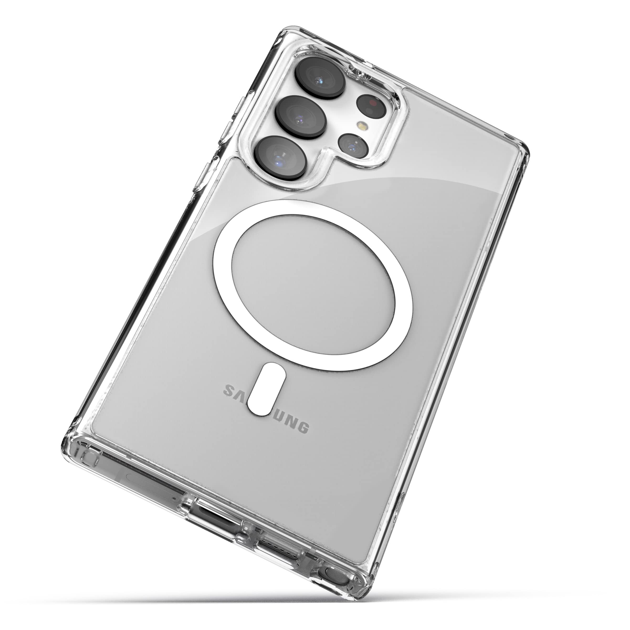 2-in-1 Magnetic Samsung Galaxy S23 Ultra Case with Wireless Charging | Clear Protective Cover | Magsafe Compatible | Perfect for Work, Travel & Everyday Use