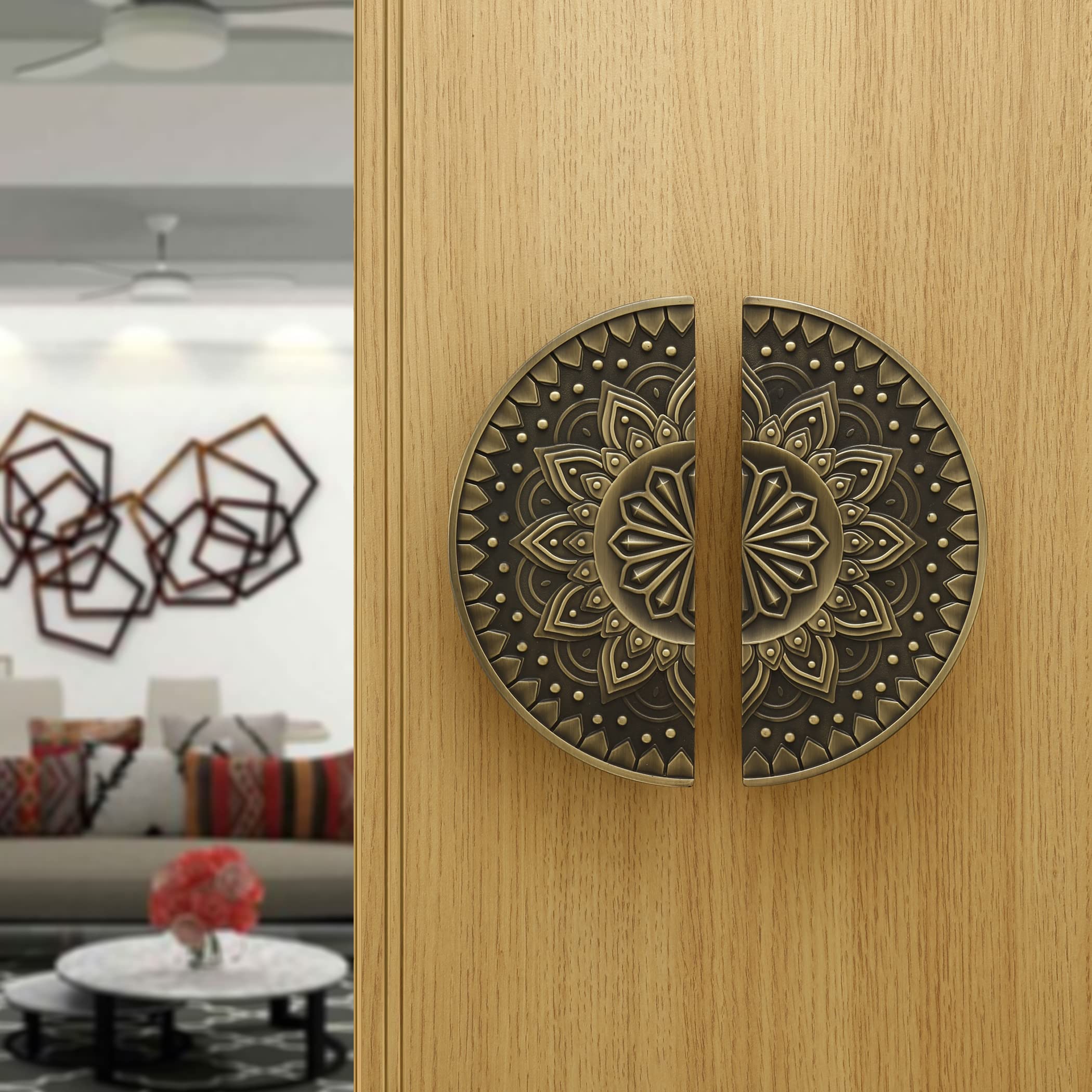**LAPO 8 Inch Antique Finish Door Handle Set for Main Doors - Wooden & Glass Door Pull Handles - Home, Office & Hotel Use - 3-Year Warranty (Pack of 1, Model 5086) | Perfect for Entry Doors, Bedrooms & Commercial Spaces**