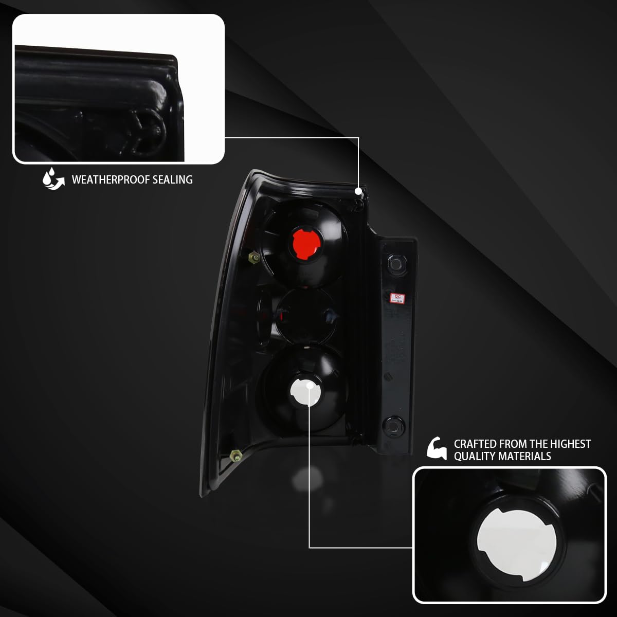AUTOZENSATION Smoke Lens Tail Lights Compatible with 2003-2006 Ford Expedition - Left & Right Pair Assembly - Upgrade Your Truck's Rear Lighting for Enhanced Visibility & Style