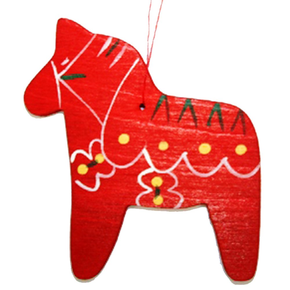 Handmade Dala Horse Wooden Ornament - Traditional Swedish Decoration for Home, Christmas Tree & Scandinavian Style Gifts - Perfect for Wall Decor, Shelf Display & Holiday Festivities