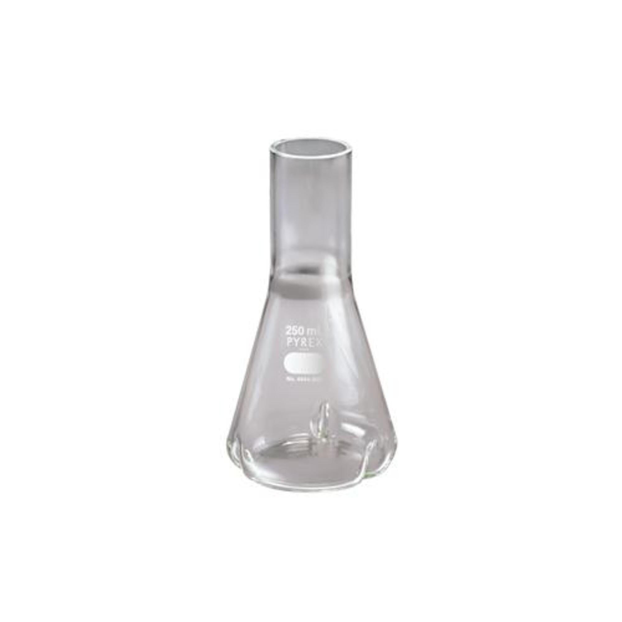 Pyrex Borosilicate Glass 125ml Erlenmeyer Flask with Baffles - Case of 6 - Lab-Grade Shaker Flask for Chemistry Experiments, Home Brewing & Scientific Research