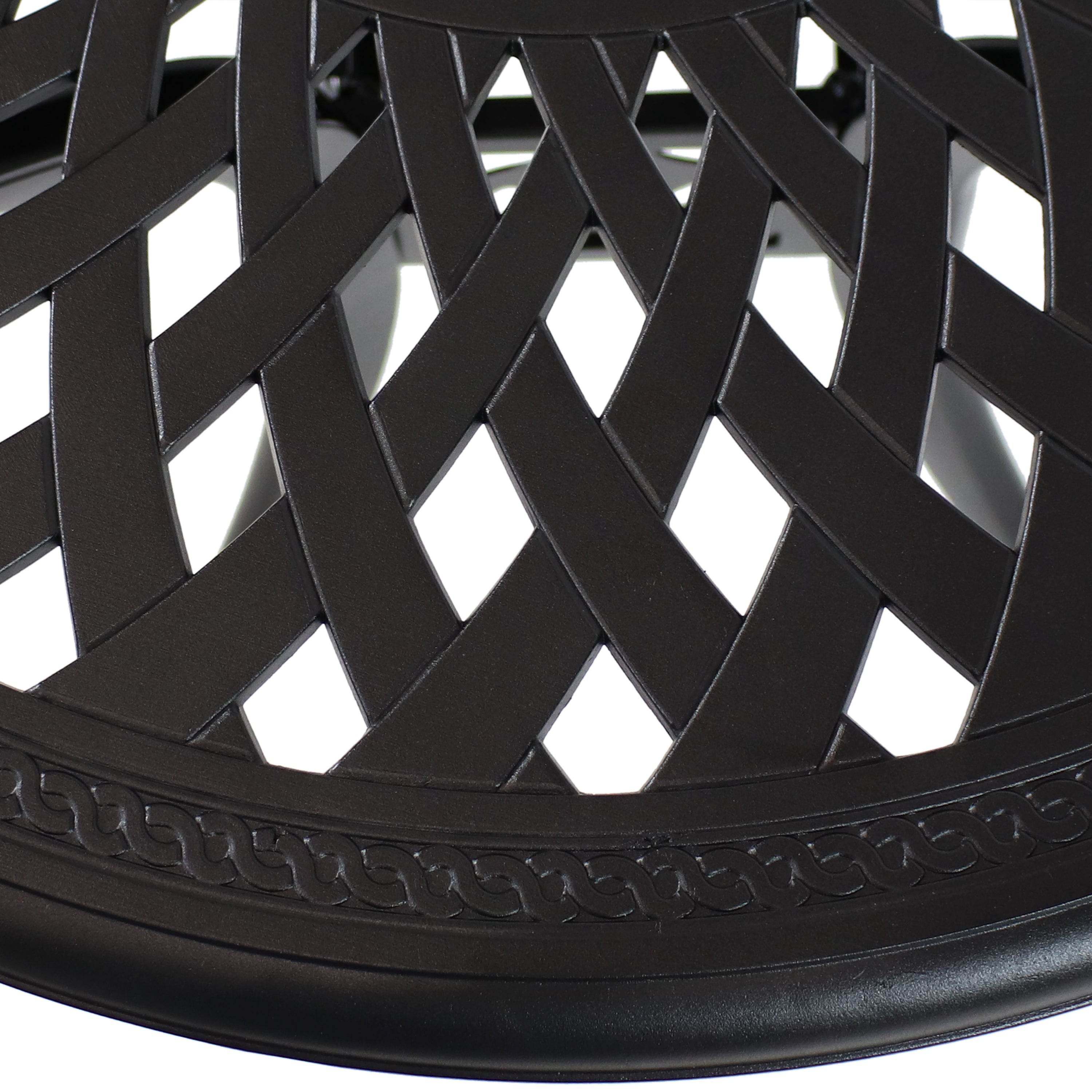 Sunnydaze Cast Aluminum Sigonella Round Patio Dining Table 30.75 Inch - Outdoor Garden, Poolside, Backyard Dining Set for Entertaining Guests