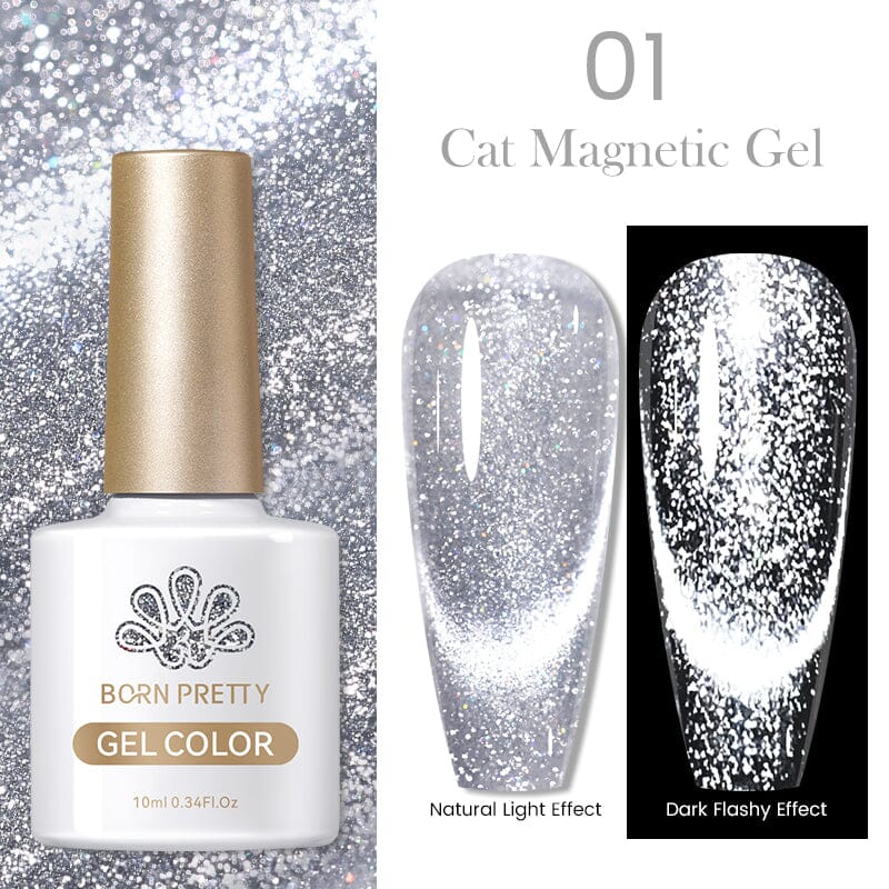 BORN PRETTY Reflective Cat Magnetic Gel Nail Polish - 10ml Long-Lasting High Shine for Nail Art & Manicure - Perfect for Parties, Night Out, and Special Occasions