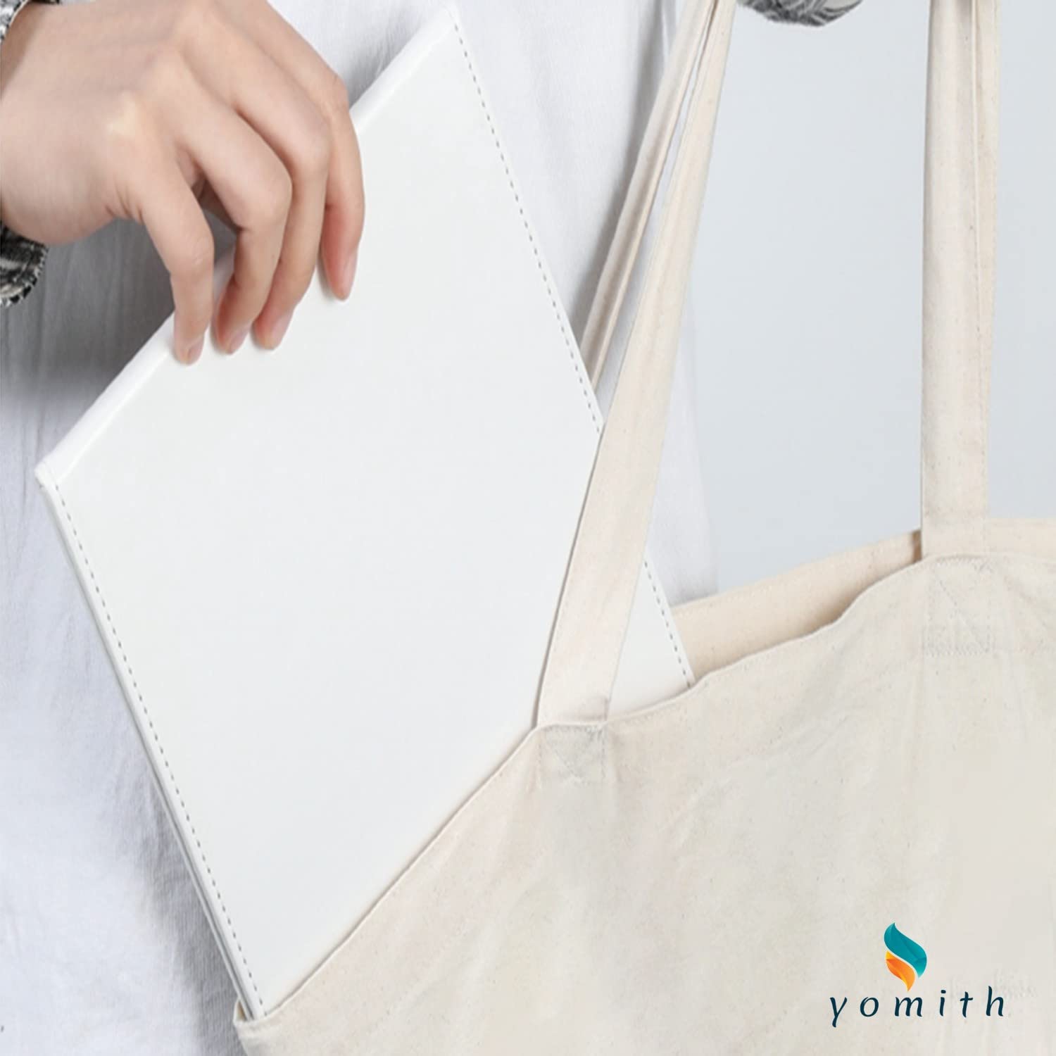 Yomith Folding PU Makeup Mirror - Frameless Adjustable Desktop Vanity Mirror, Portable Travel Mirror for Home & Travel (White) - Perfect for Makeup, Skincare & Salon Use