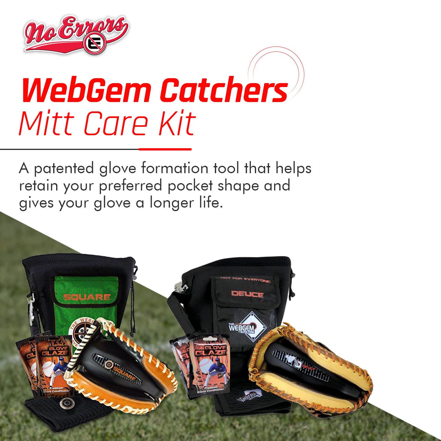 WebGem Catchers Mitt Care Kit - Baseball Glove Conditioner & Formation Tool, Reduces Break-in Time, Preserves Shape - Essential Catcher's Gear & Perfect Gift for Baseball Players (Use for Game Day Prep & Off-Season Maintenance) (Glove Not Included)