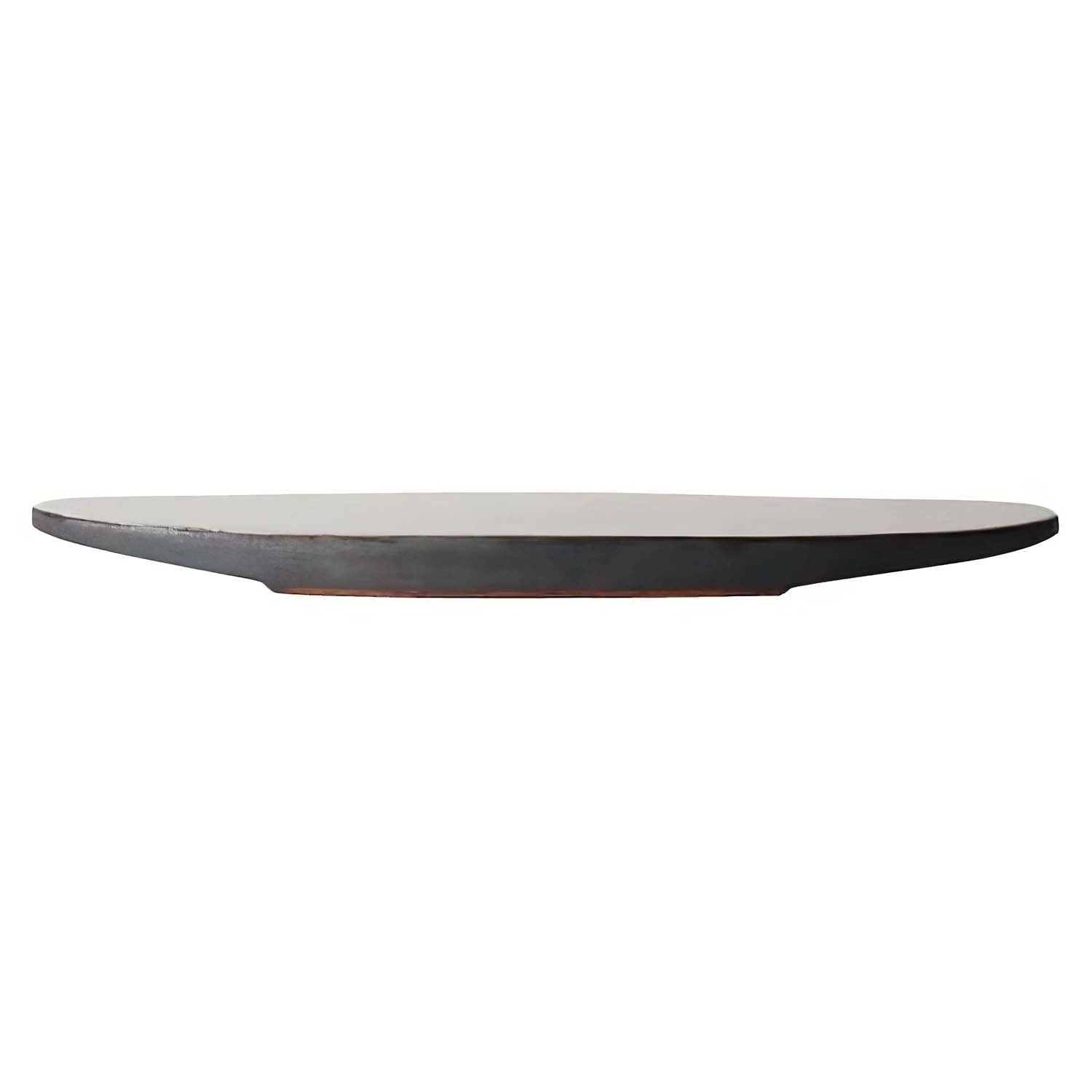 Marumi Yasuda Kawara Yuki Handcrafted Ceramic Flat Oval Plate - Elegant Japanese Dinnerware for Sushi, Appetizers & Home Decor