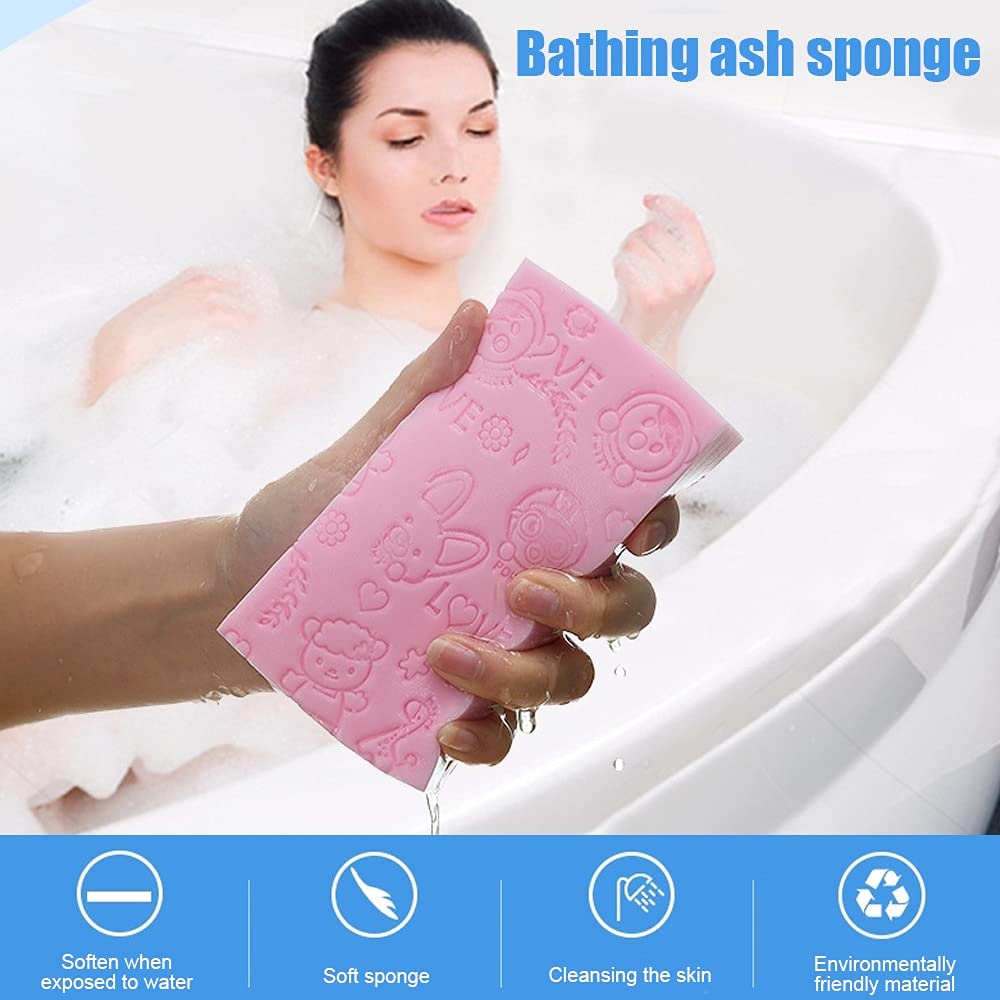 PRIONSA Exfoliating Body Scrubber & Dead Skin Remover Bath Sponge - Pack of 2 (Random Colors) for Deep Cleansing & Smooth Skin - Perfect for Shower, Spa & Dry Brushing Routine