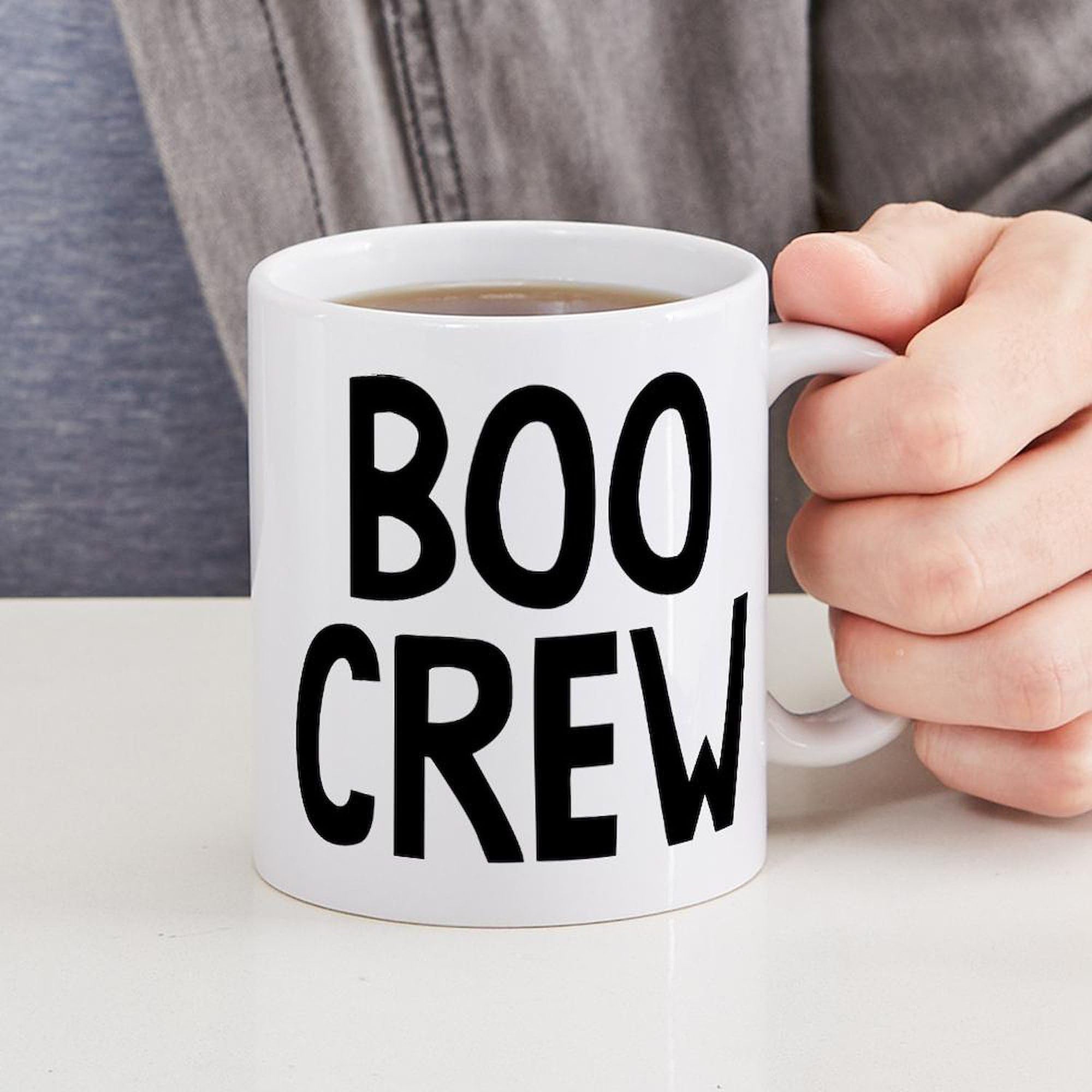 Boo Crew 11 oz (325 ml) Ceramic Coffee Mug - Halloween Themed Coffee Cup for Office, Home & Gifts - Perfect for Hot Beverages Like Coffee, Tea or Cocoa