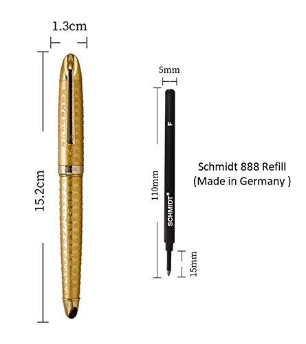 Premium Gold Eastern Style Luxury Heart Sutra Rollerball Pen - Professional Executive Metal Pen with Germany Schmidt Refill - Perfect Gift for Men & Women (Free Engraving & Gift Box Included) - Ideal for Office, Business Meetings, and Thoughtful Gifts