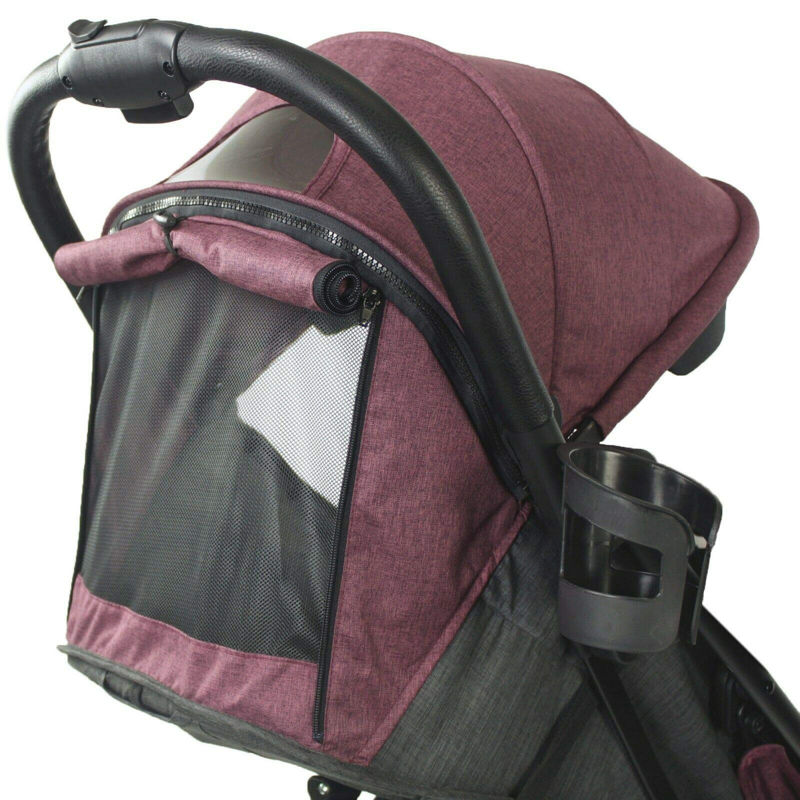 Evezo Channy Lightweight Roll 'N' Go Folding Travel Stroller for Baby - Compact & Portable Gray (Dusty Rose) | Perfect for Air Travel, Shopping & Daily Outings