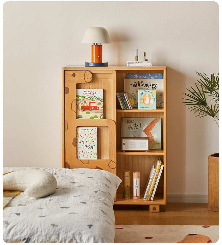 Sturdy Oak Solid Wood Multi-Layer Kids Bookcase - Durable Children's Bookshelf for Bedroom, Nursery & Playroom Organization