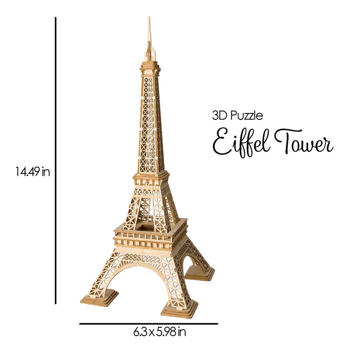 3D Wooden Puzzle - Eiffel Tower Model Kit for Adults & Teens | DIY Building Toy, Home Decor, Gift Idea | Perfect for Stress Relief & Educational Fun