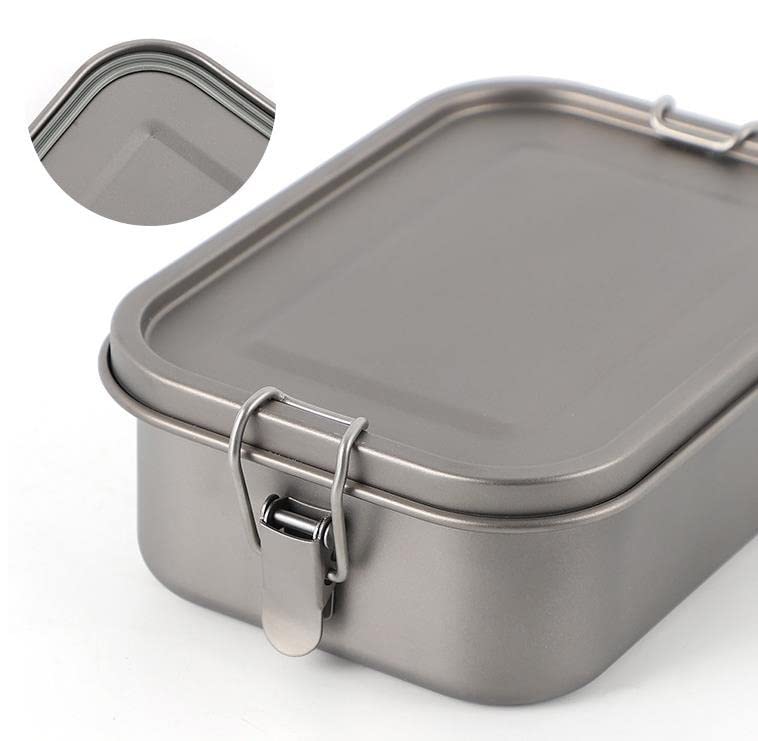 Premium Pure Titanium Single Layer Lunch Box - Lightweight & Durable for Camping, Hiking, Picnics & Outdoor Adventures | Portable Meal Container for Work, School & Travel