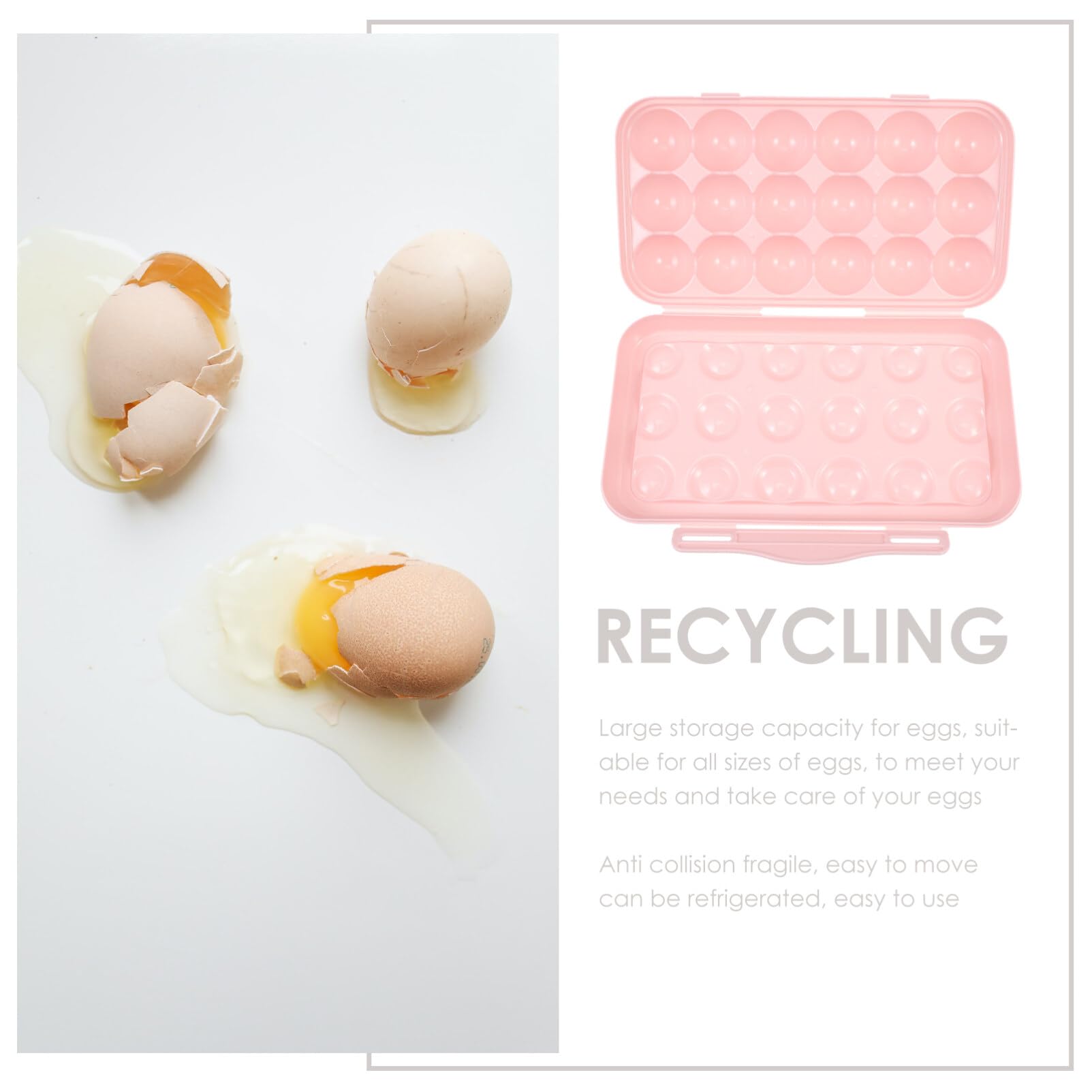 Stackable Plastic Egg Holder with Lid - Holds 18 Eggs | Refrigerator Organizer for Fresh Egg Storage | Perfect for Deviled Eggs, Breakfast Meal Prep & Kitchen Organization
