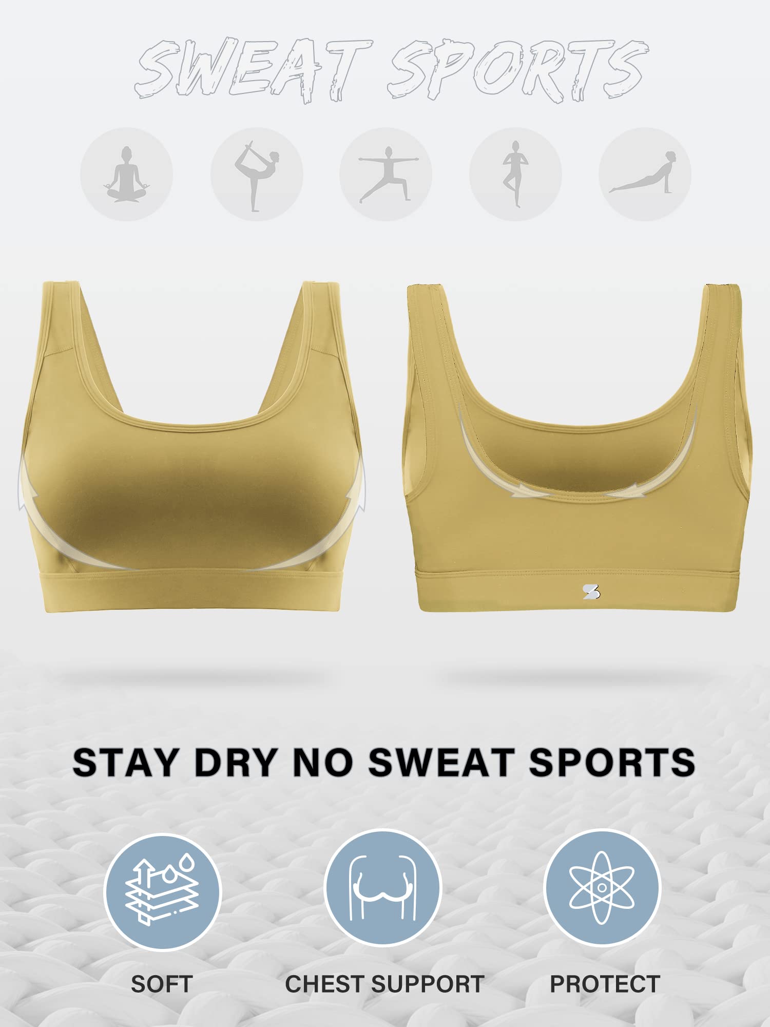 Stelle Women's Strappy Sports Bra - Full Coverage Criss Cross Back Yoga Bra with Removable Pads - High Support Workout Bra for Running, Gym & Yoga - Plus Size Activewear for Women