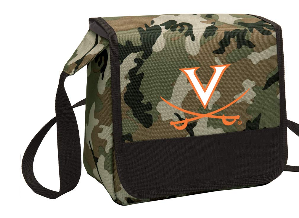 UVa Virginia Cavaliers Insulated Lunch Bag - Broad Bay Camo Design, Leakproof & Durable Shoulder Lunch Box for College, Work, Picnics & Outdoor Activities