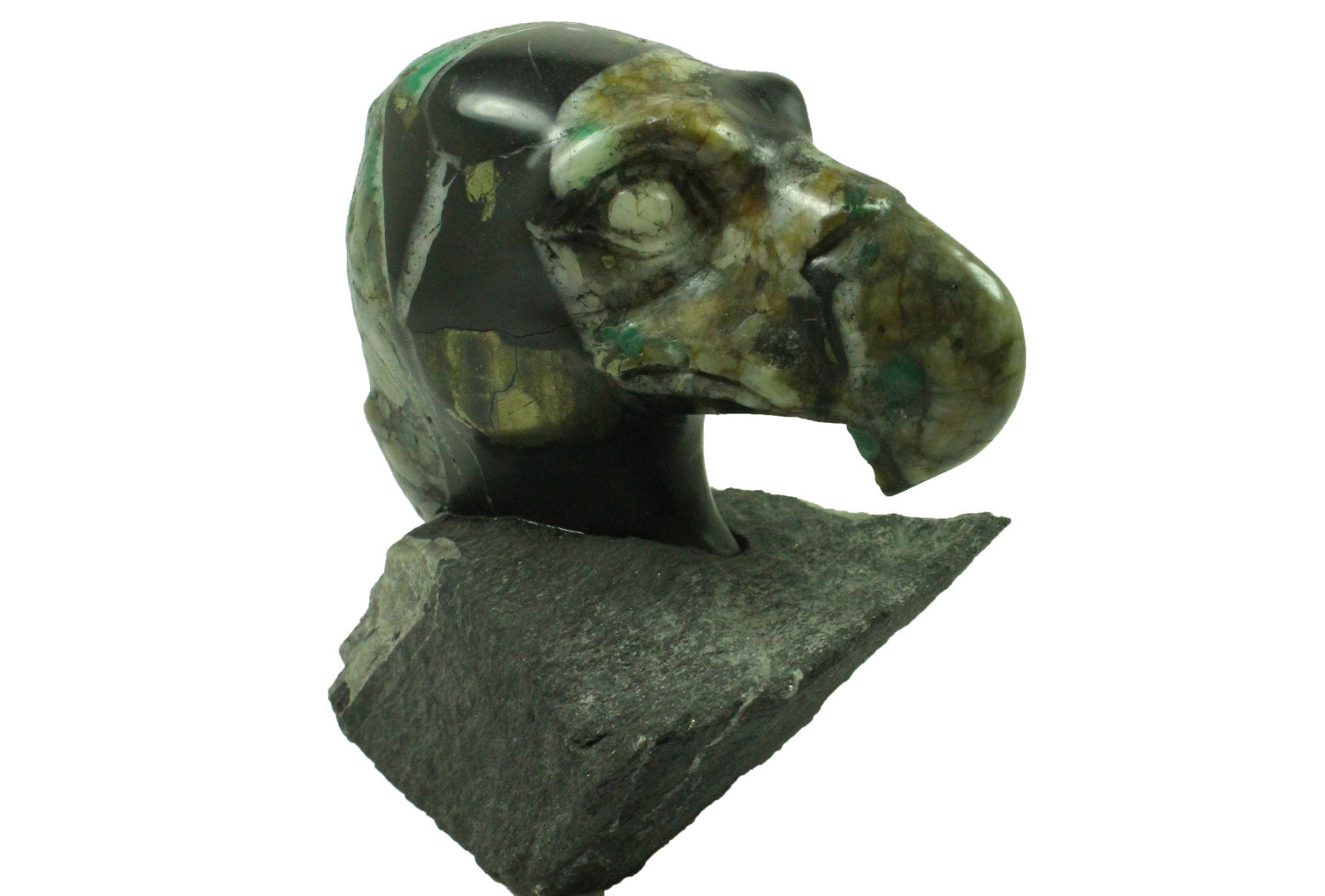 Hand-Carved Colombian Emerald Eagle in Natural Matrix - Rare Gemstone Jewelry for Collectors & Gifts | Perfect for Home Decor, Spiritual Altars & Unique Jewelry Making