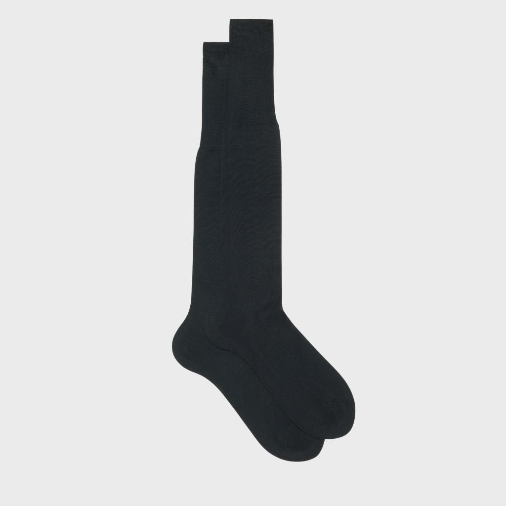 BRESCIANI Men's Cotton Plain Black Socks - Soft Breathable Everyday Casual Socks for Work, Gym & Daily Wear