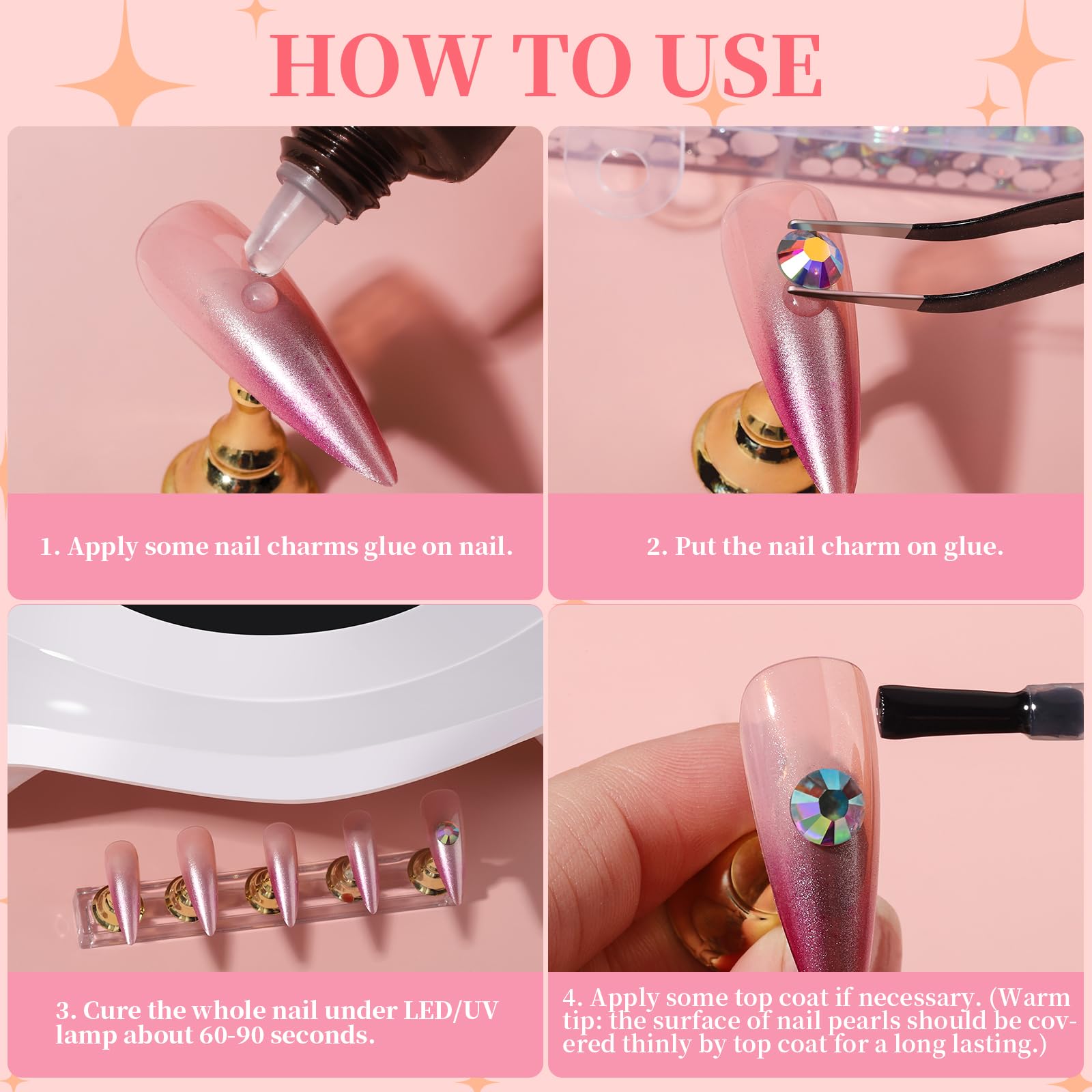 FANDAMEI Nail Art Kit with Charms, Gems, Rhinestones, Bows & Pearls - DIY Nail Design Set for Professional & Home Manicures - Perfect for Parties, Weddings, and Special Occasions