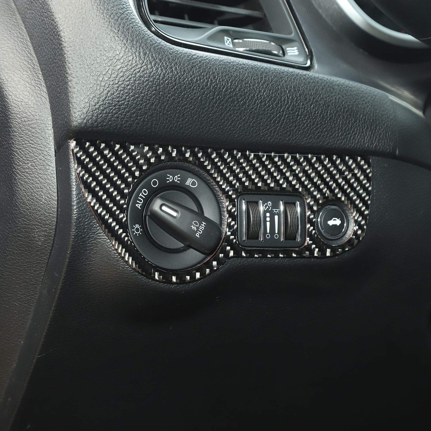Real Carbon Fiber Headlight Switch Control Knob Trim for 2015-2025 Dodge Challenger & 2010-2024 Dodge Charger - Interior Upgrade Accessory for Enhanced Style & Performance (1pc) - Perfect for Car Enthusiasts & Custom Builds