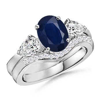 Angara Natural Blue Sapphire Solitaire Ring for Women & Girls in 14K Solid Gold/Platinum | September Birthstone Jewelry Gift | Wedding, Engagement & Anniversary Ring | Perfect for Proposals, Bridal Sets & Special Occasions