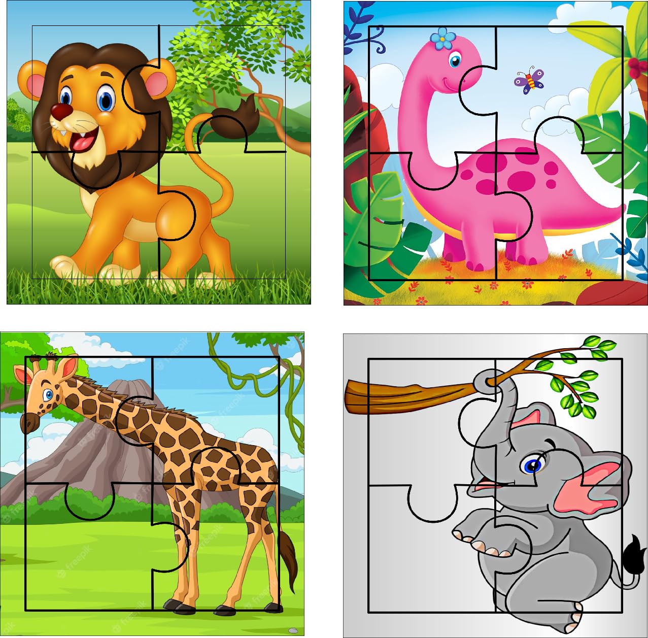 Educational Animal Puzzle for Kids - 4 Piece Learning Toy for Toddlers & Preschoolers | Fun & Interactive Puzzle Game for Early Childhood Development | Perfect for Home, Classroom & Travel Play