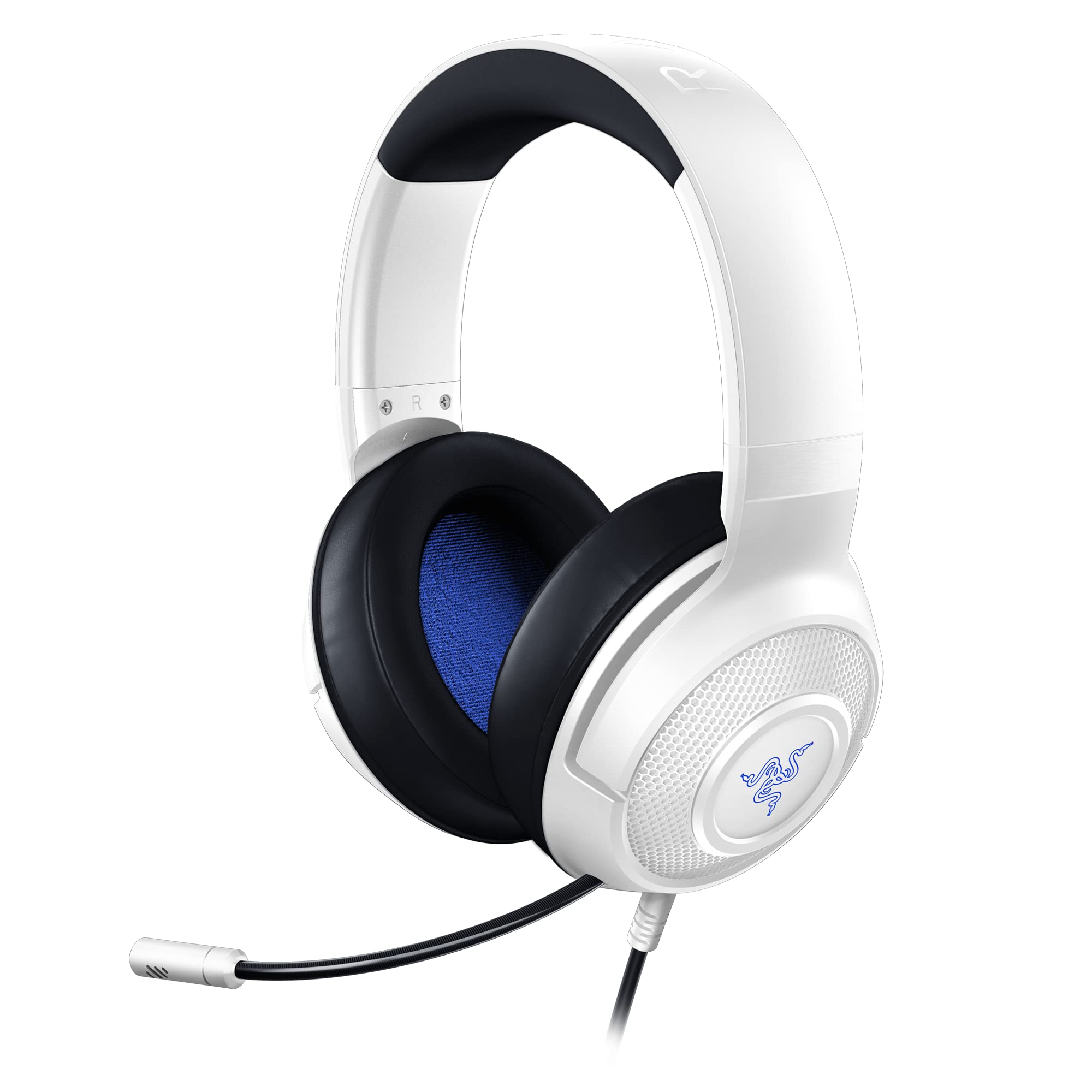 Razer Kraken X Ultralight Gaming Headset with 7.1 Surround Sound - Lightweight Aluminum Frame & Bendable Cardioid Mic - Compatible with PC, PS4, PS5, Nintendo Switch, Xbox One, Xbox Series X/S & Mobile Devices - White - Perfect for Competitive Gaming, Streaming & Online Chat