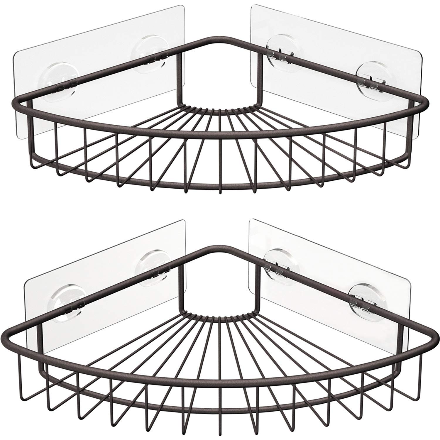 SMARTAKE 2-Pack Stainless Steel Corner Shower Caddy & Paper Towel Holder Set - SUS304 Rustproof Bathroom Organizer for Toilet, Dorm, Kitchen - Space Saving Storage for Shampoo, Towels & Essentials