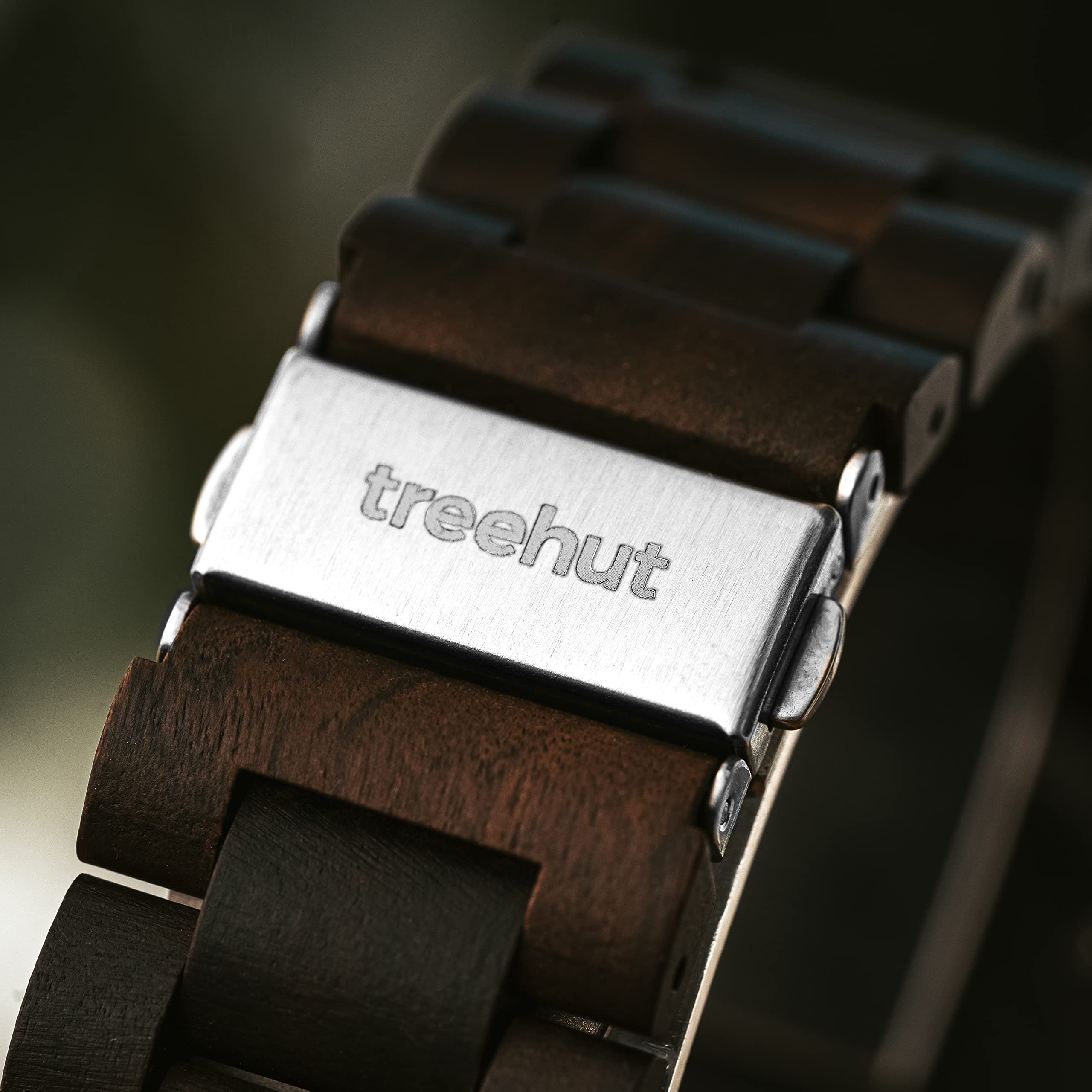 Premium Ebony Wood Watches for Men - Japanese Quartz Movement, Stainless Steel Buckle & Adjustable Straps - Stylish Wooden Wristwatch for Business, Casual & Outdoor Activities