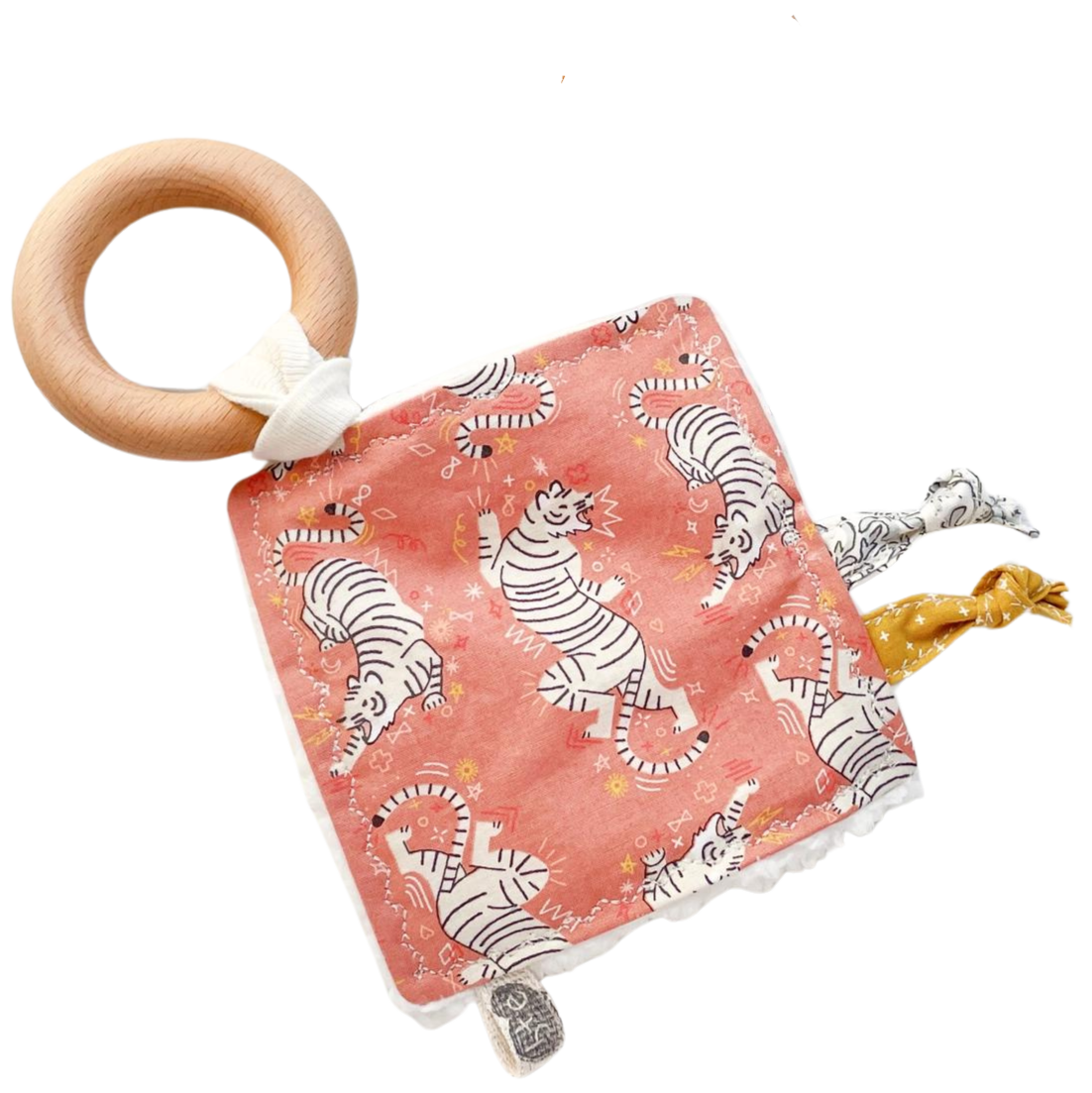 Handmade Soft Sensory Crinkle Toy for Babies - The Bird + Elephant Tiger Design - Perfect for Infant Stimulation, Teething & Early Learning Playtime