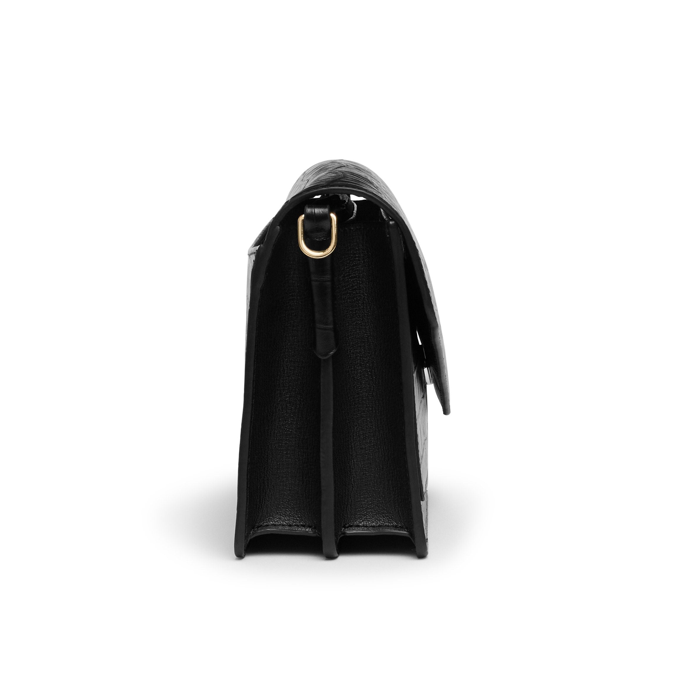 Medium Willow Envelope Bag in Black Crocodile Embossed Leather - Perfect for Work, Evening Events & Everyday Use