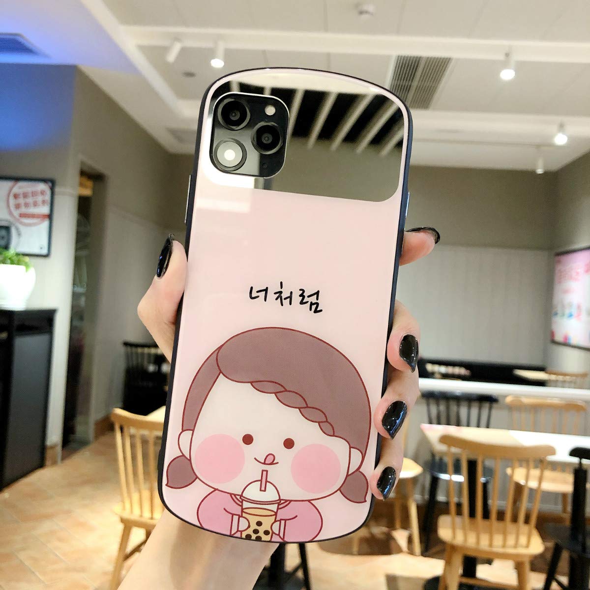 Luxury Shockproof Mirror Phone Case for iPhone 11 (6.1 Inch) - Protective Cover with Guard Corners, Stylish Mirror Design for Women & Girls - Perfect for Selfies, Makeup Touch-Ups & Everyday Use