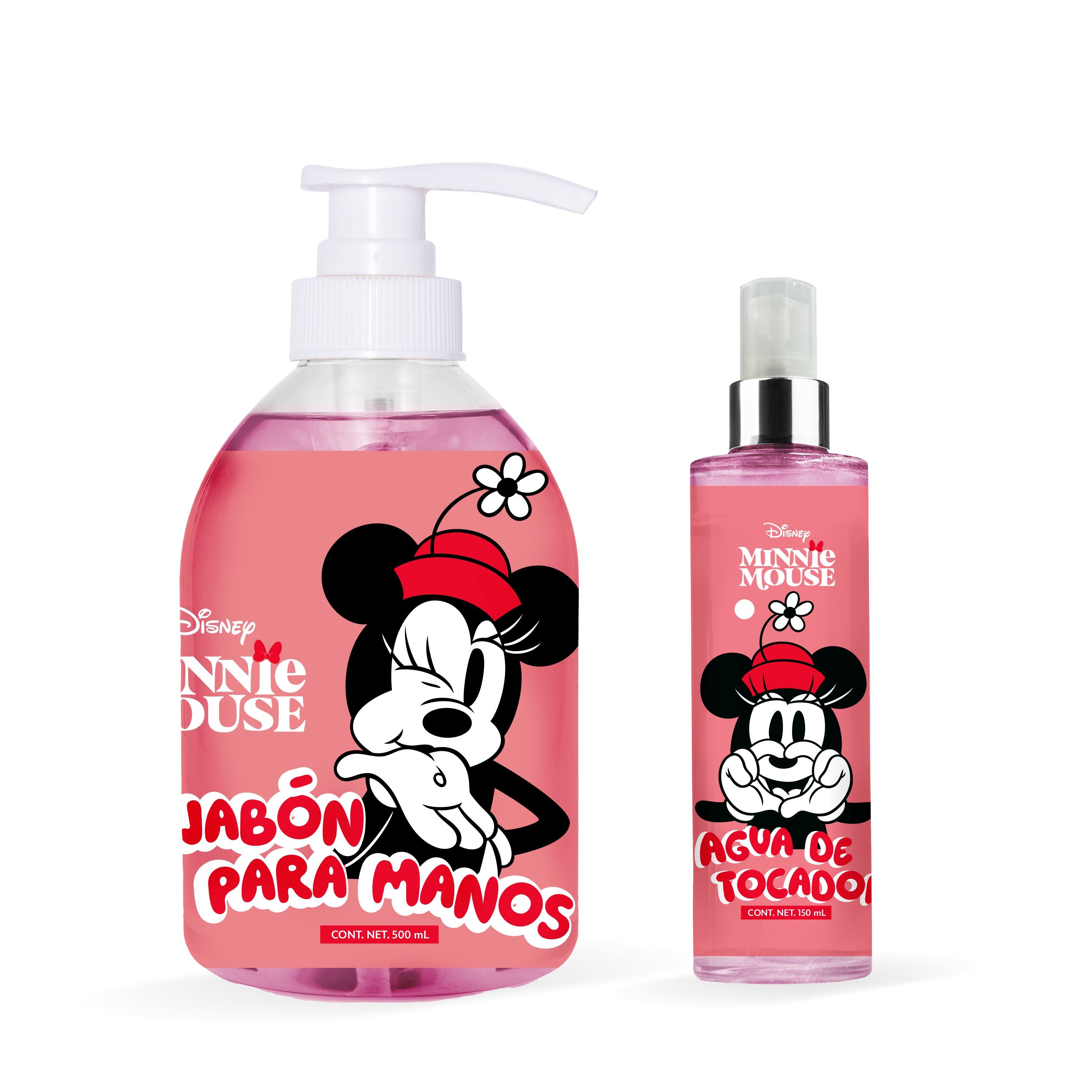 Minnie Mouse Hand Soap Set 500 mL + 150 mL Body Mist - Disney Gifts for Kids, Bathroom Essentials, Party Favors & Travel Toiletries