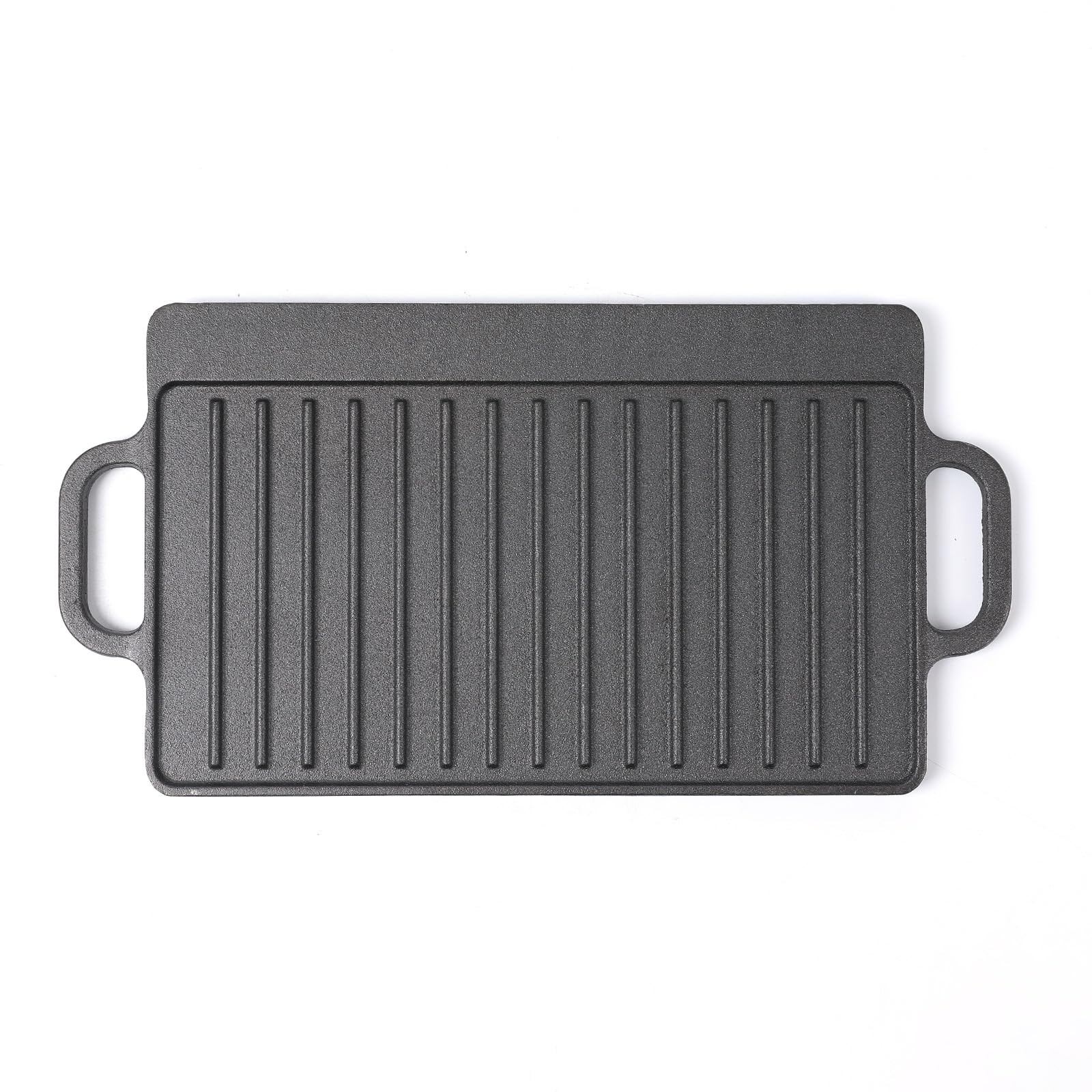 HAWOK 12.6x8 Inch Cast Iron Reversible Grill & Griddle - Pre-Seasoned, Heavy Duty for Stovetop, Oven, Camping & Outdoor Cooking - Perfect for Steaks, Burgers, Pancakes & BBQ