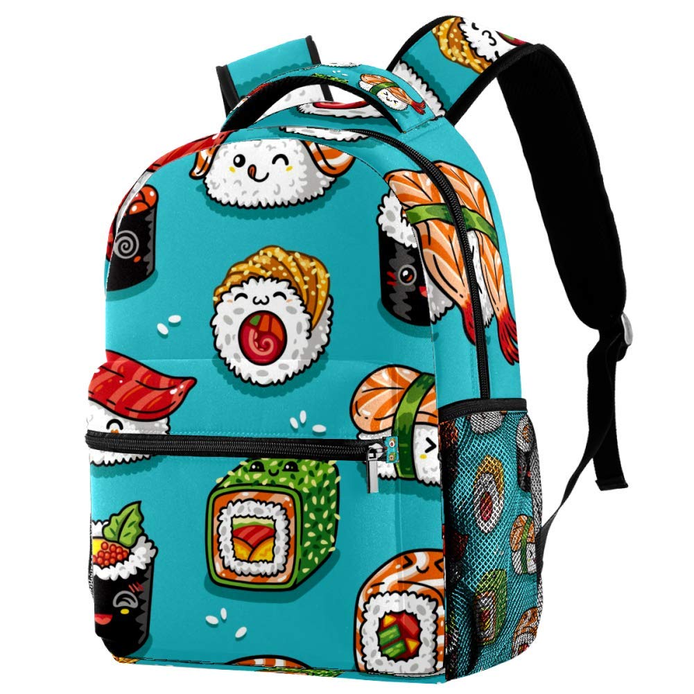 LORVIES Kawaii Japanese Food Themed Backpack - Cute Cartoon Sushi Roll Design Lightweight School Bag for Girls, Women & Teens | Perfect for School, Travel & Anime Conventions