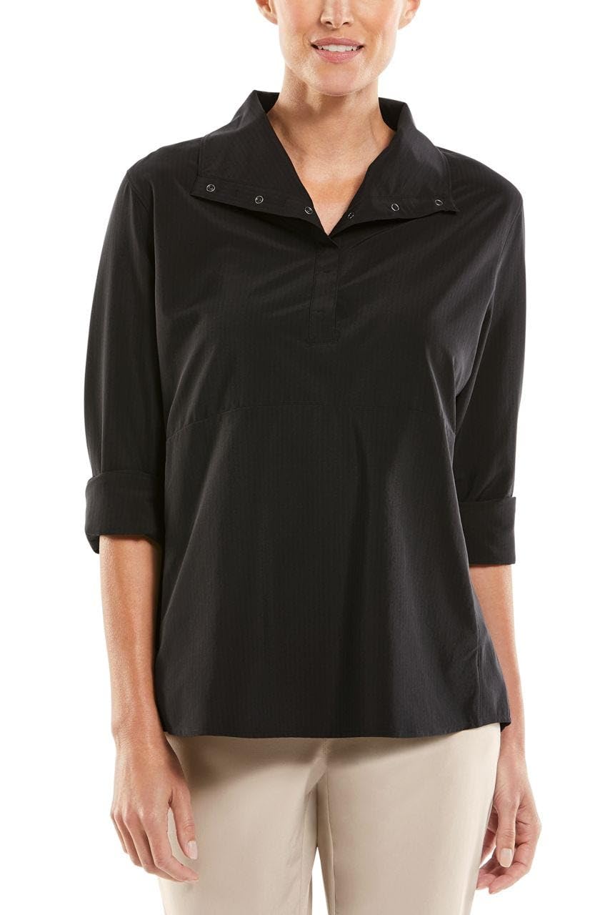 Coolibar UPF 50+ Women's Sun Protective Tunic Top with Funnel Neck - Lightweight UV Protection Shirt for Beach, Hiking & Outdoor Activities