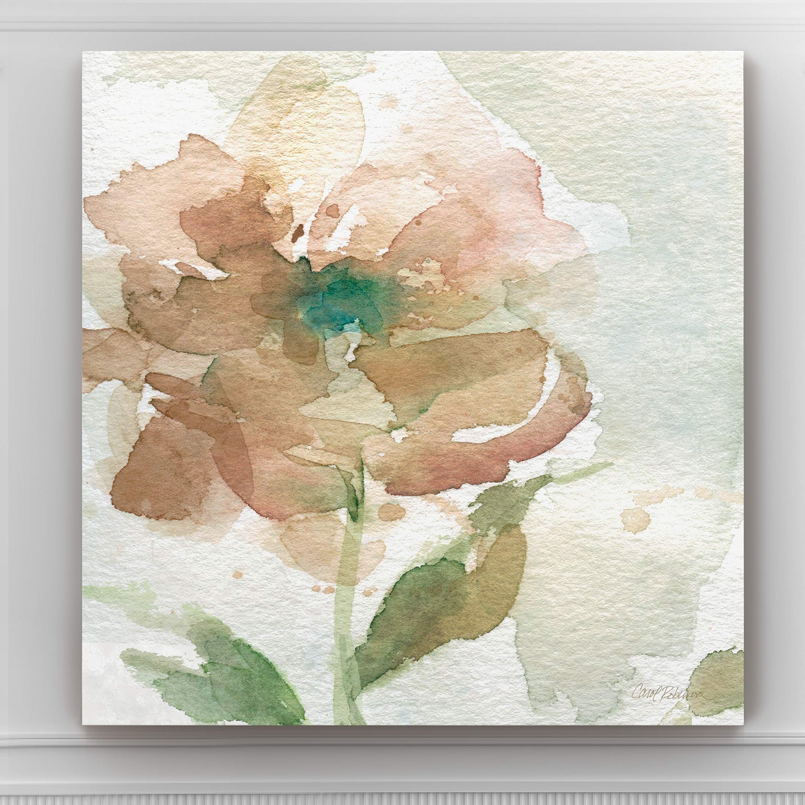 Abstract Floral Canvas Wall Art - Pink & White Flower Painting Print for Modern Home Decor - 24x24 Inch - Perfect for Bedroom, Living Room, Office, Kitchen & Dining Room Wall Decor