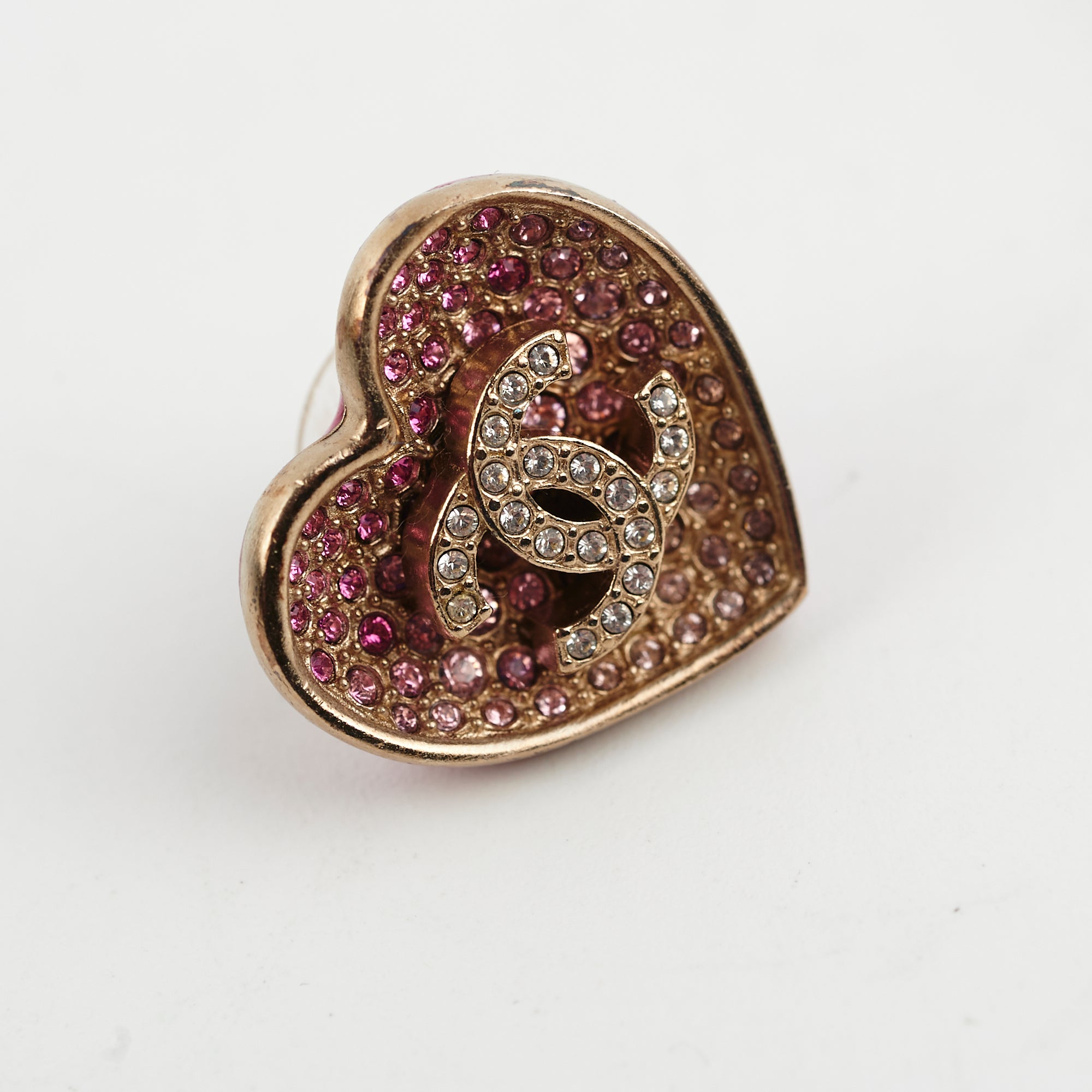 Chanel Pink Heart Logo Earrings - Luxury Custom Jewelry for Women, Perfect for Valentine's Day Gifts & Romantic Date Nights