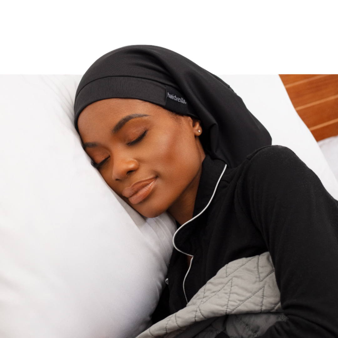 Bundle and Save: Hairbrella Satin Lined Sleep Cap for Curly & Natural Hair - Protect Hair While Sleeping, Travel & Gym Use