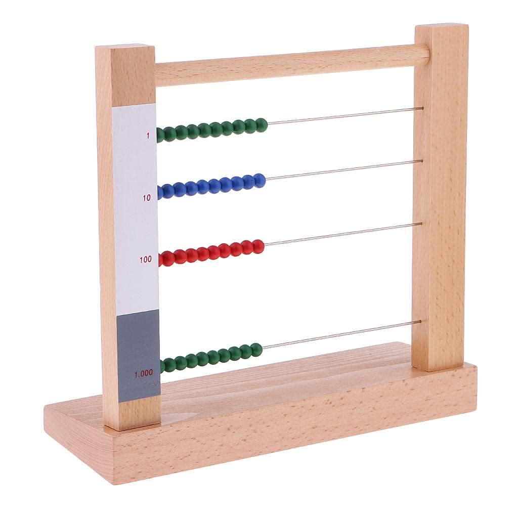 Montessori Wooden Abacus - Educational Math Learning Toy for Kids Ages 3-8 | Counting Beads for Early Childhood Development | Perfect for Homeschool & Classroom Math Activities
