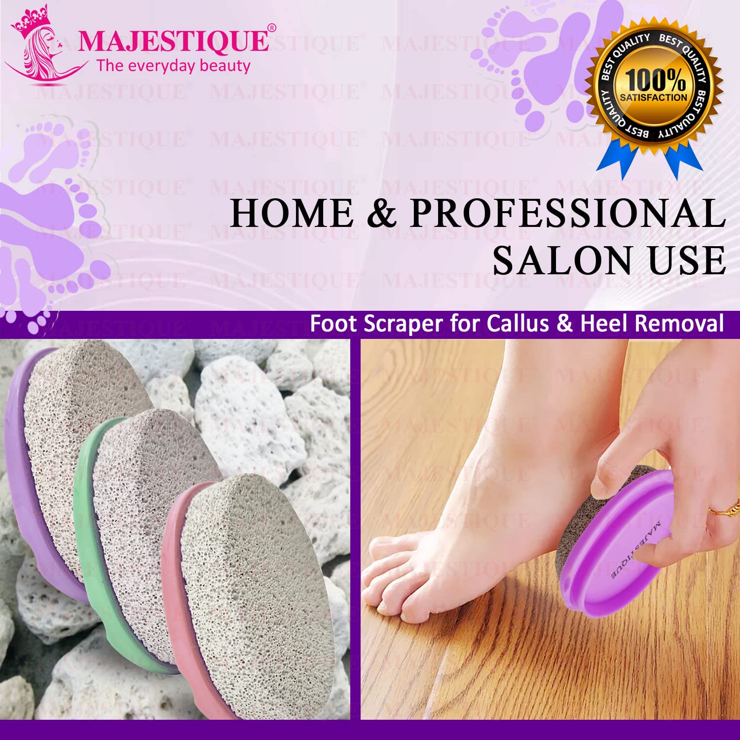 Natural Pumice Stone for Pedicure & Exfoliation - 2 Pack Foot File to Remove Dead Skin for Men & Women | Perfect for Home Spa, Bath, and DIY Foot Care
