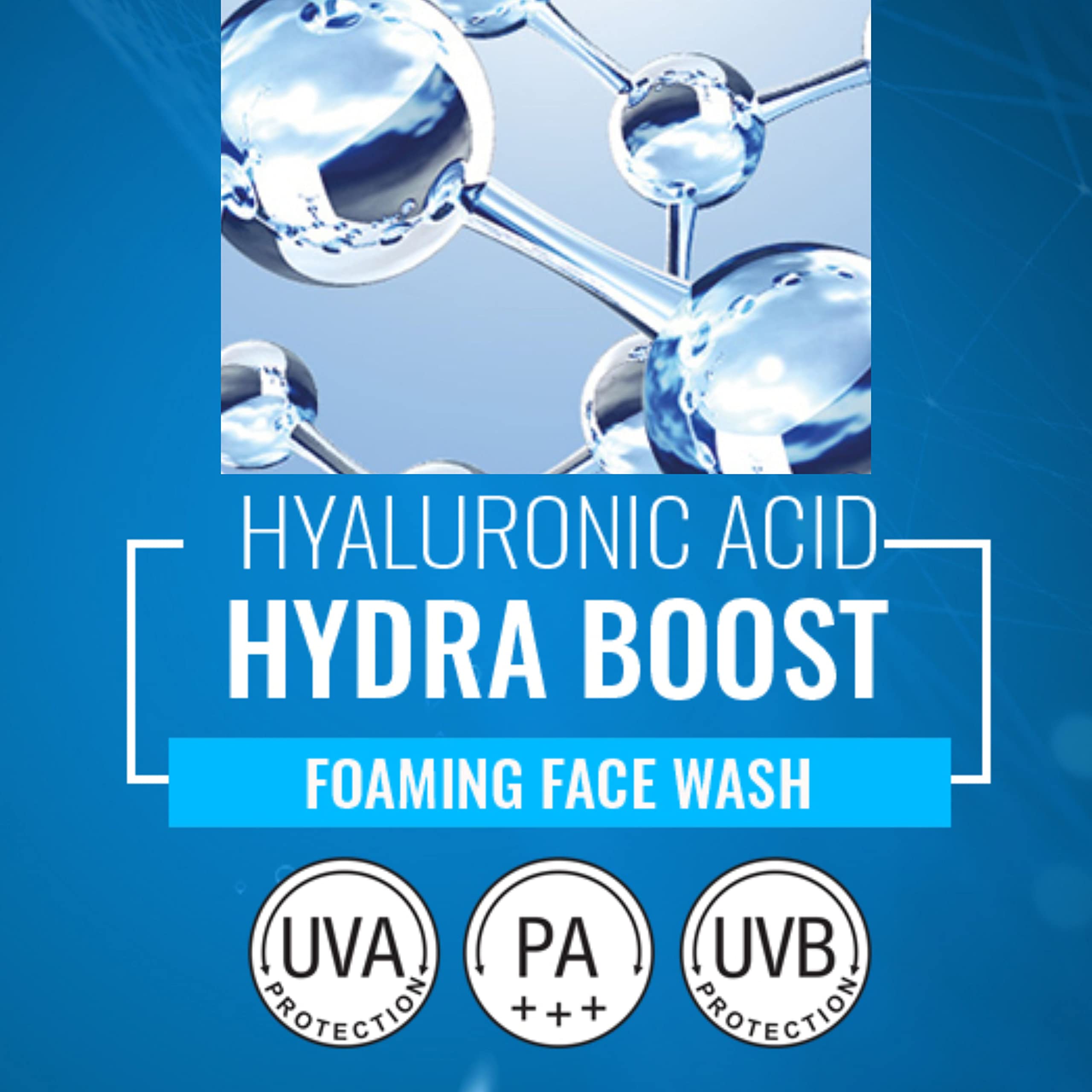 Dravida Organics Hyaluronic Acid Face Wash - Gentle Cleansing for Women & Men, 100ml - Hydrates & Refreshes Skin for Daily Use, Morning & Night Routine